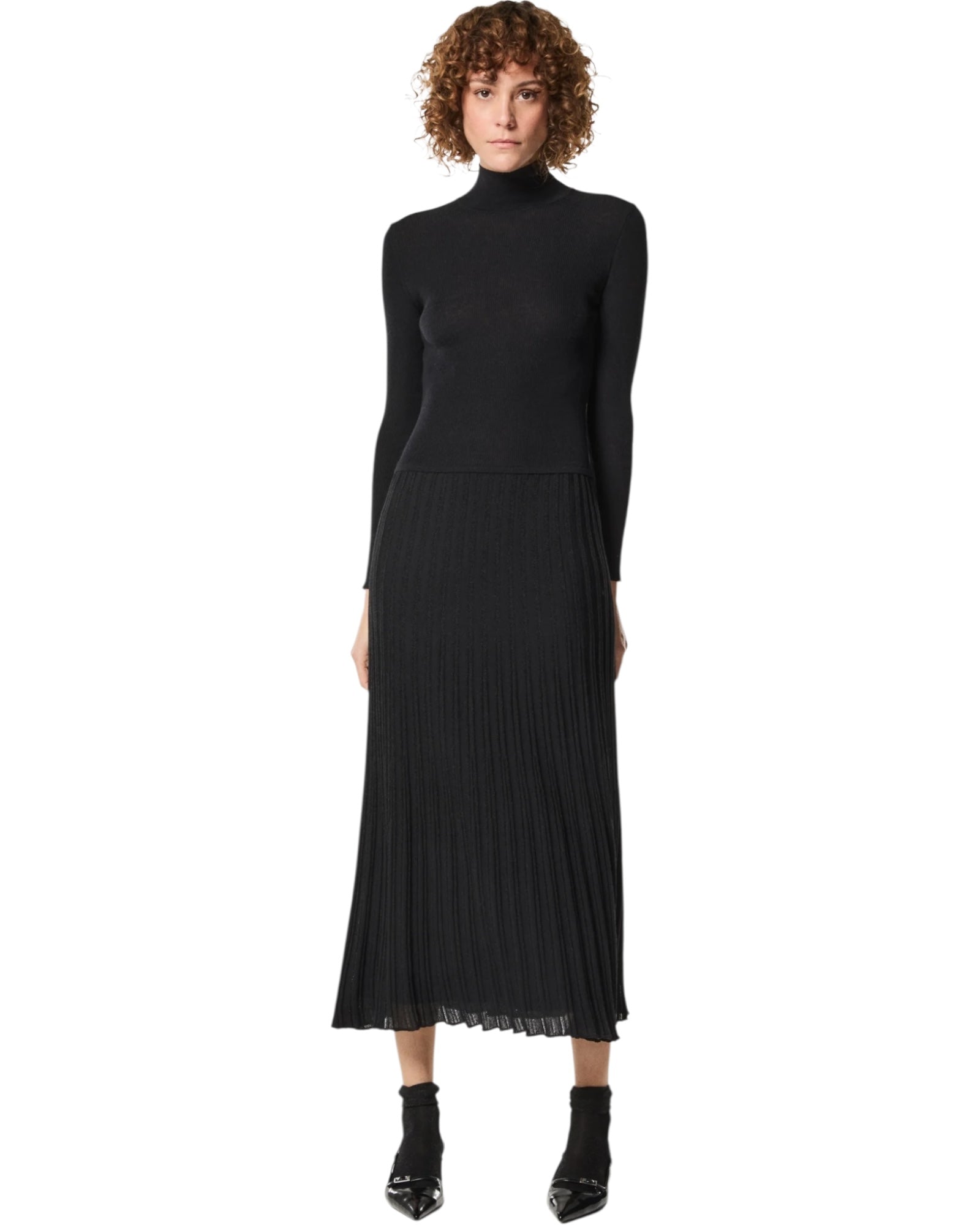 Μακρύ φόρεμα με πλισέ φούστα TECLER