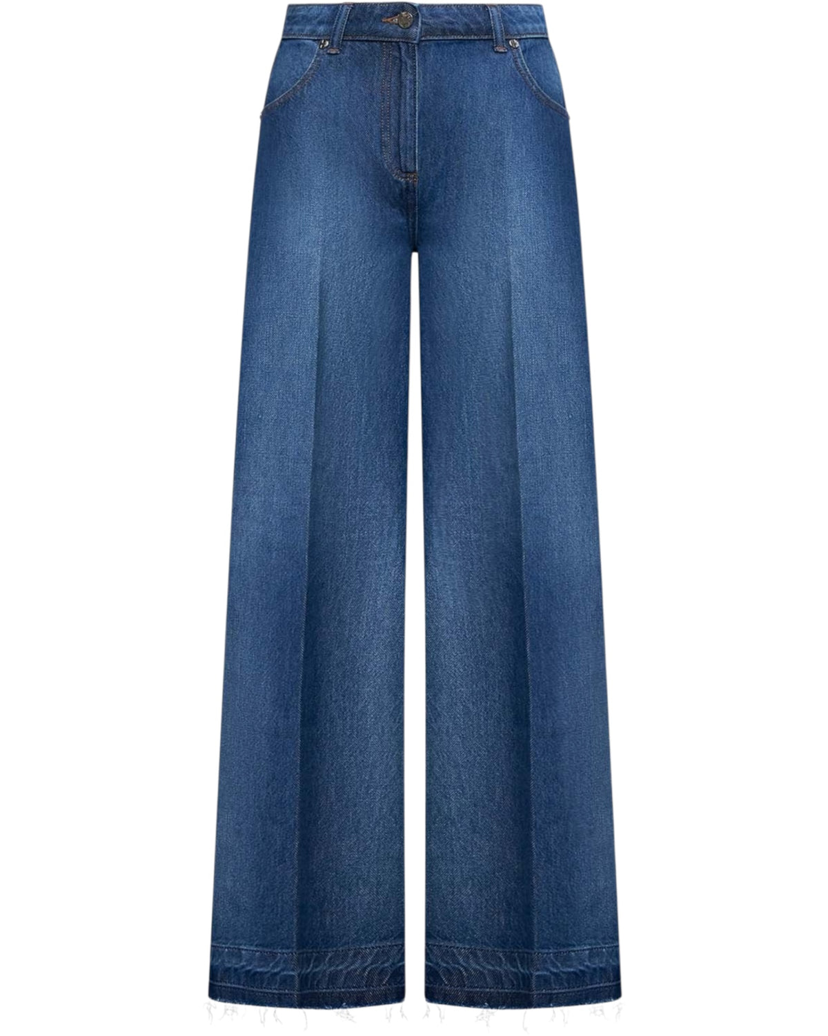 Τζιν με φαρδιά μπατζάκια και ξεφτισμένο τελείωμα LUCAS