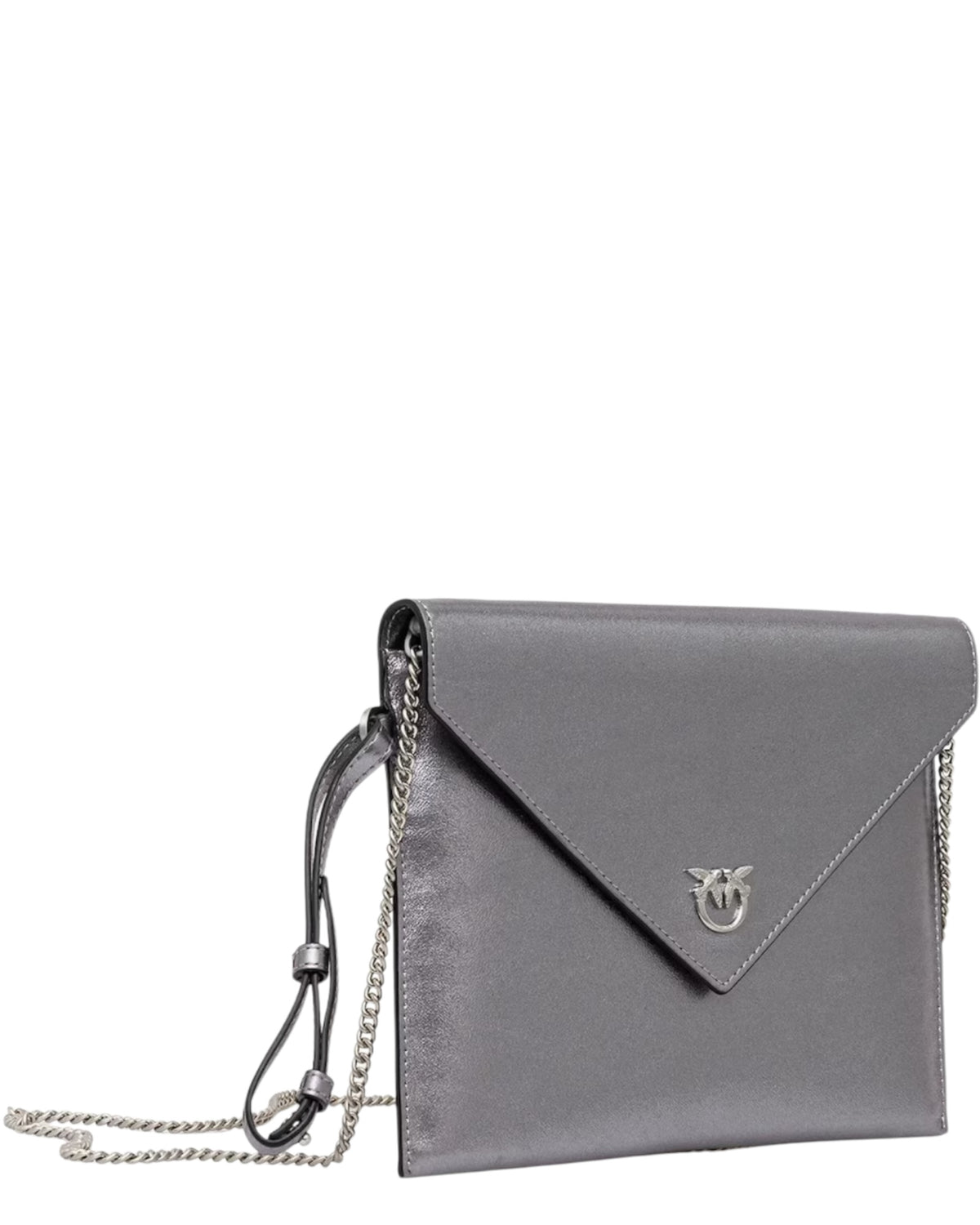 Μεταλλικό δερμάτινο τσαντάκι με καπάκι