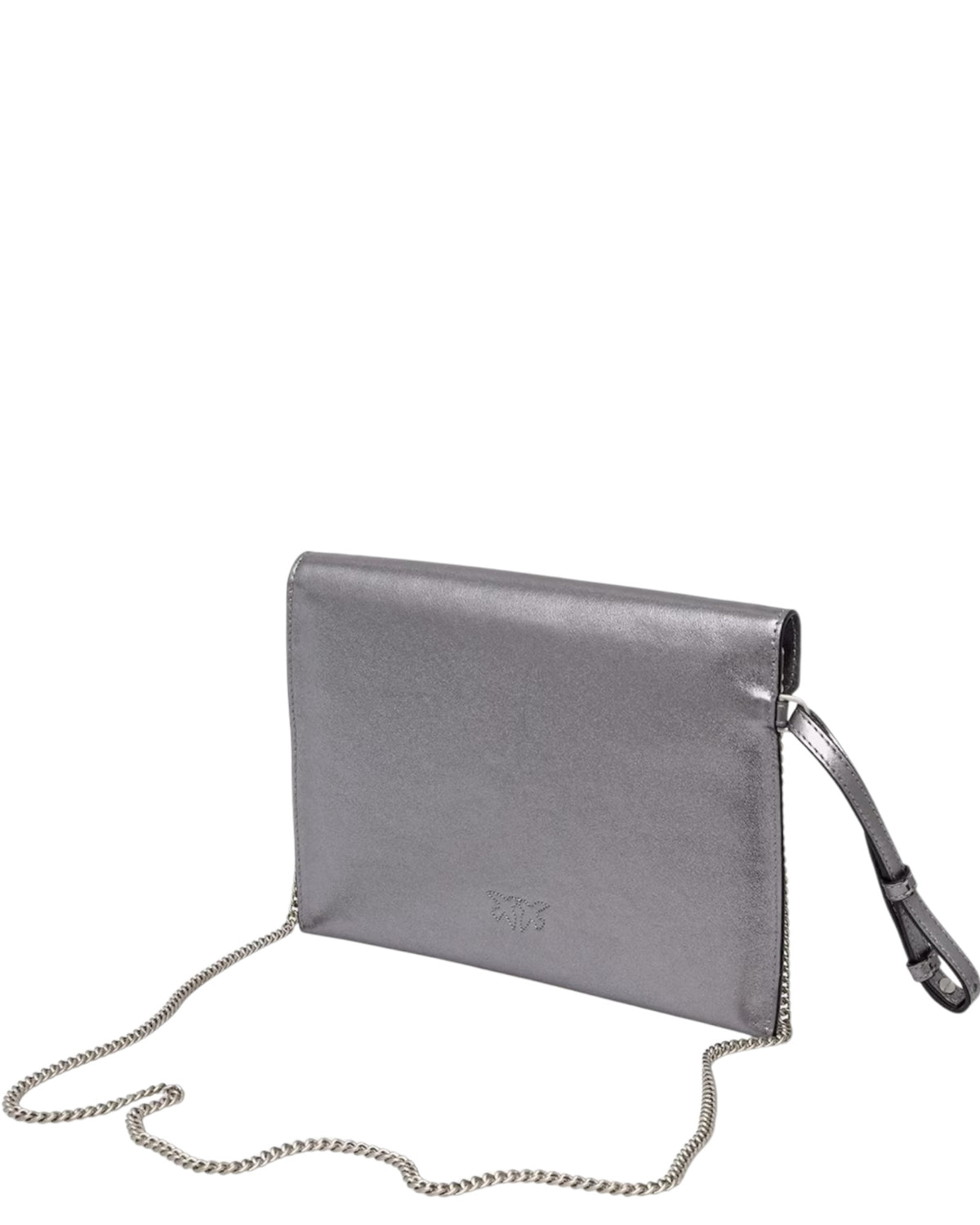 Μεταλλικό δερμάτινο τσαντάκι με καπάκι