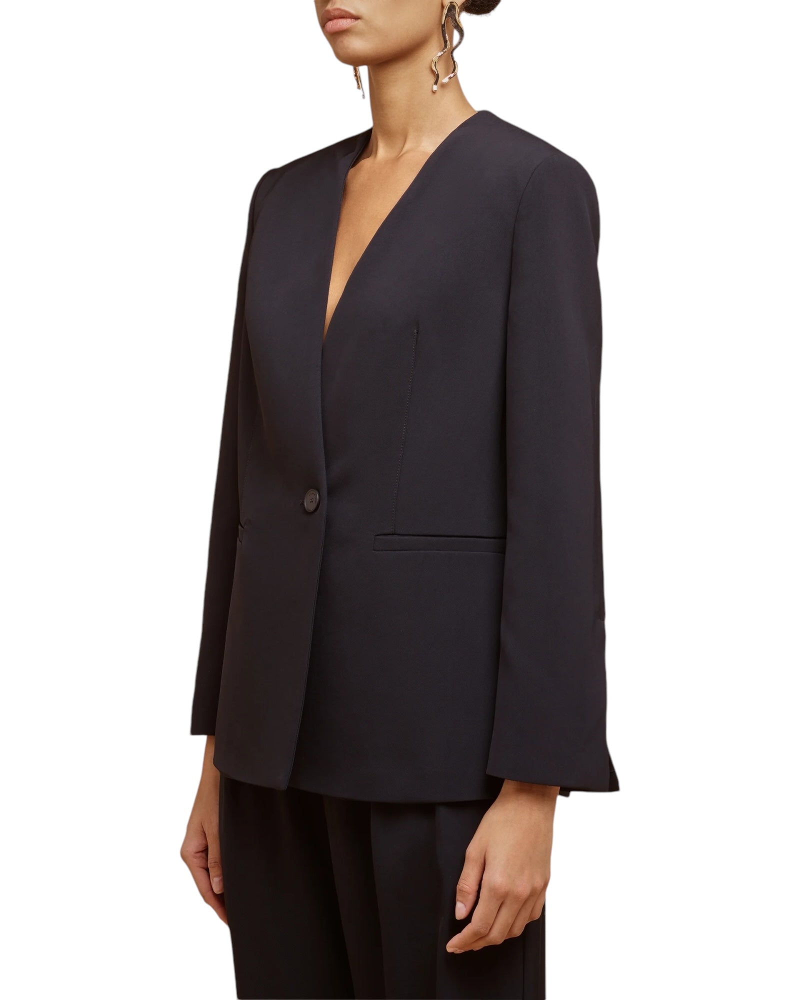 Blazer με κουμπί και τσέπες