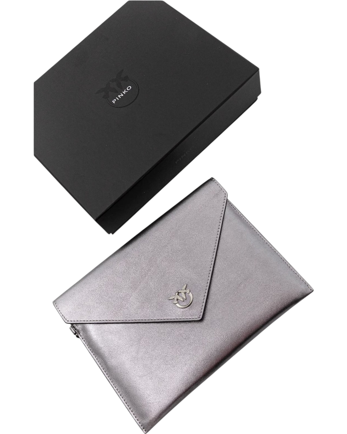 Μεταλλικό δερμάτινο τσαντάκι με καπάκι