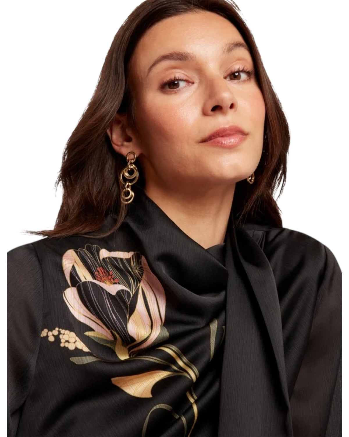 Μπλούζα με μακριά μανίκια και δέσιμο στο λαιμό ORTUGA