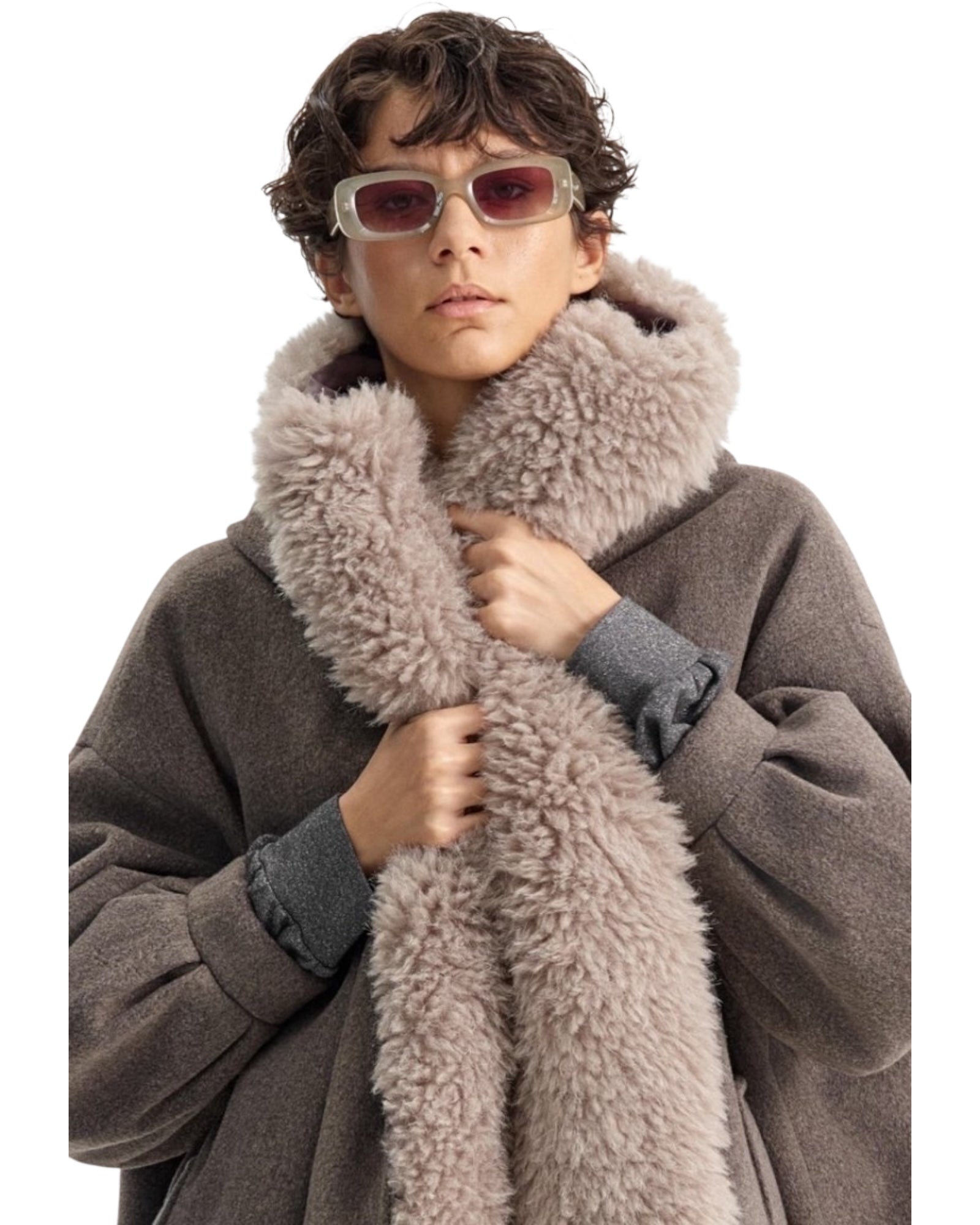 Μακρύ μπουφάν με κουκούλα