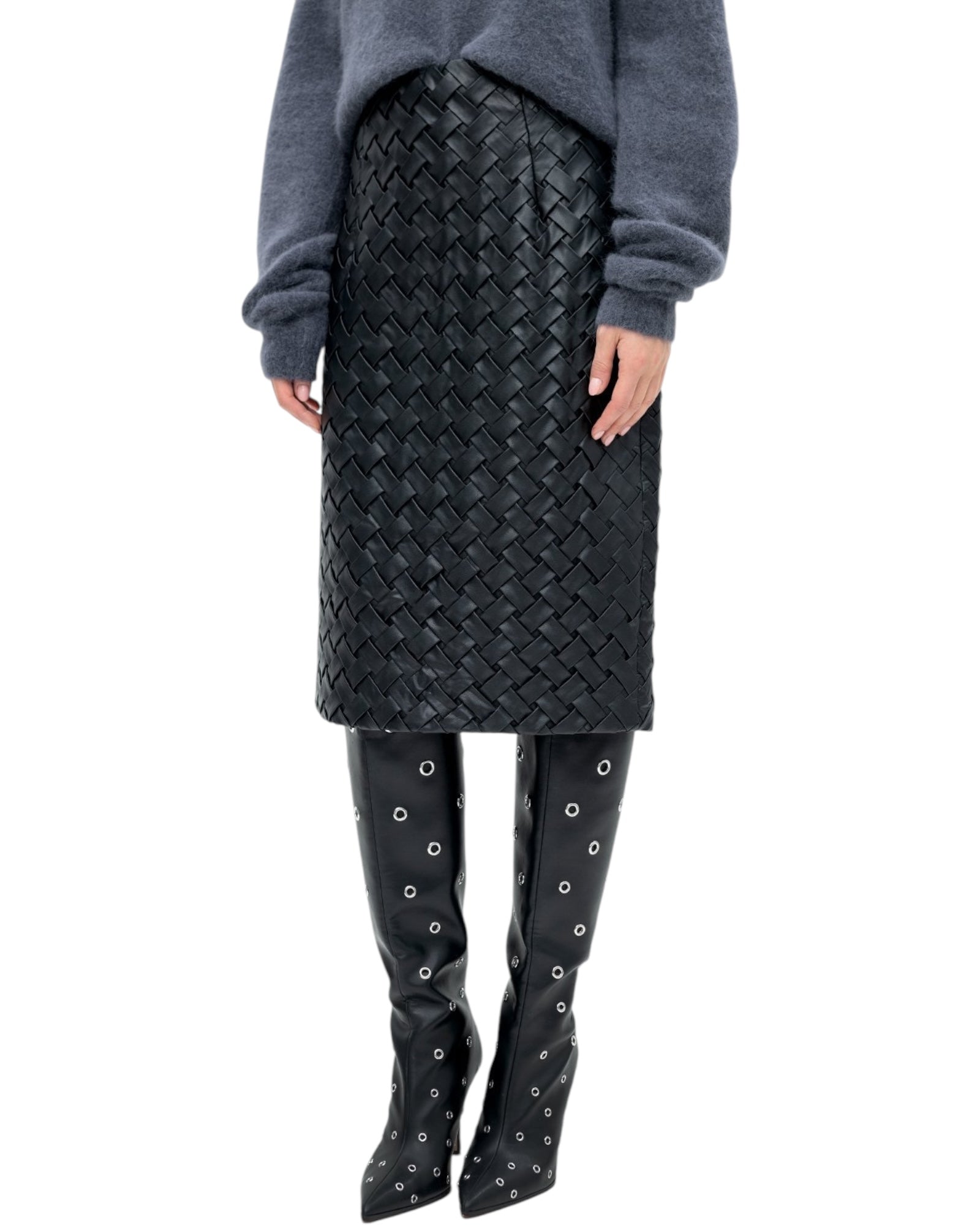 Φούστα Midi με ιδιαίτερη πλέξη ODILIA