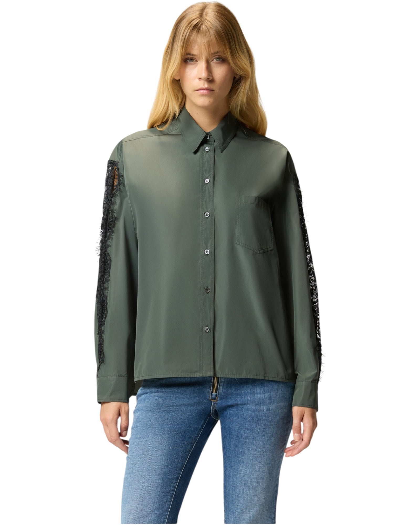 Πουκάμισο με δαντελένια ένθετα CARMITA