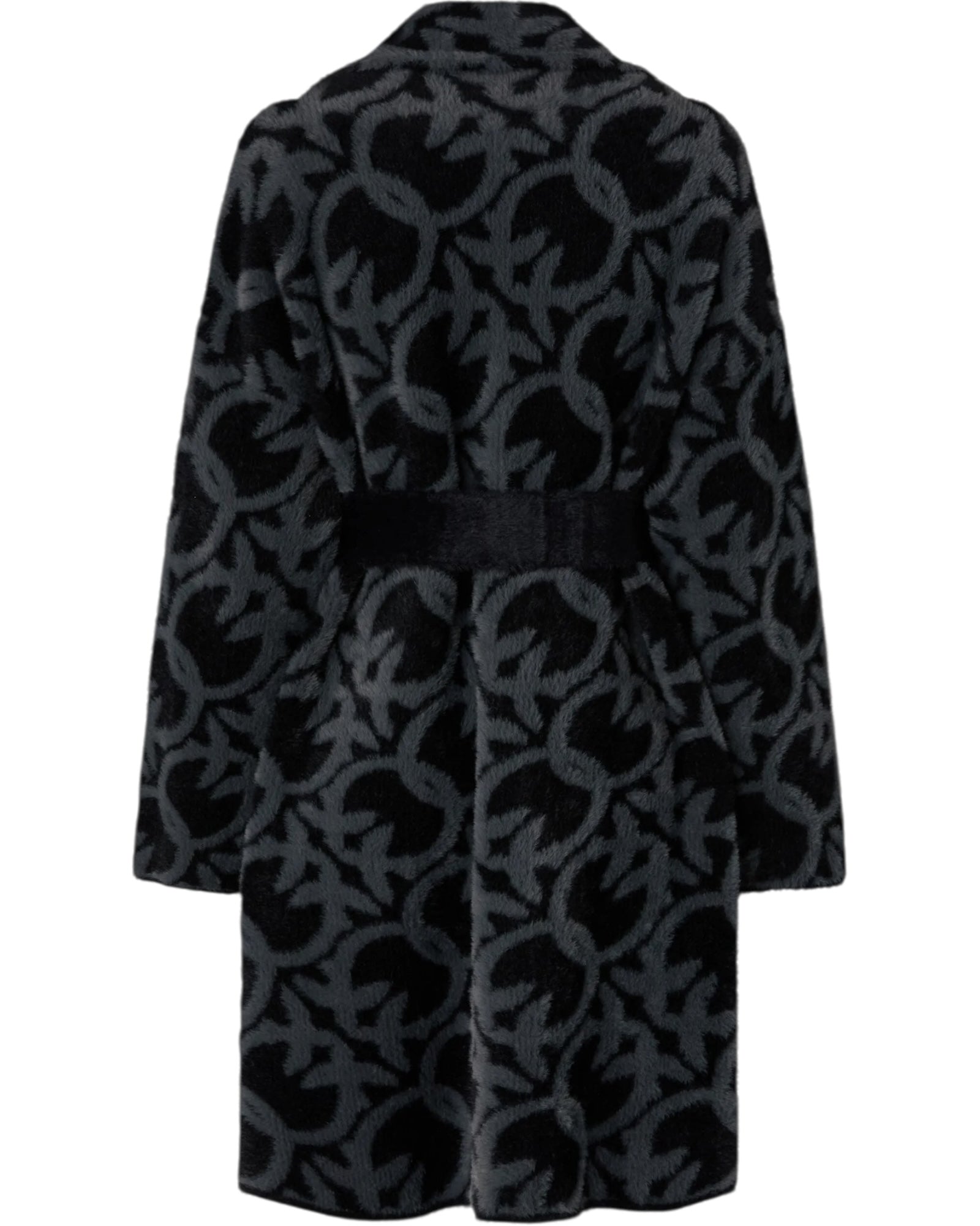 Παλτό με βελούδινο εφέ ζακάρ και ζώνη ZANTE