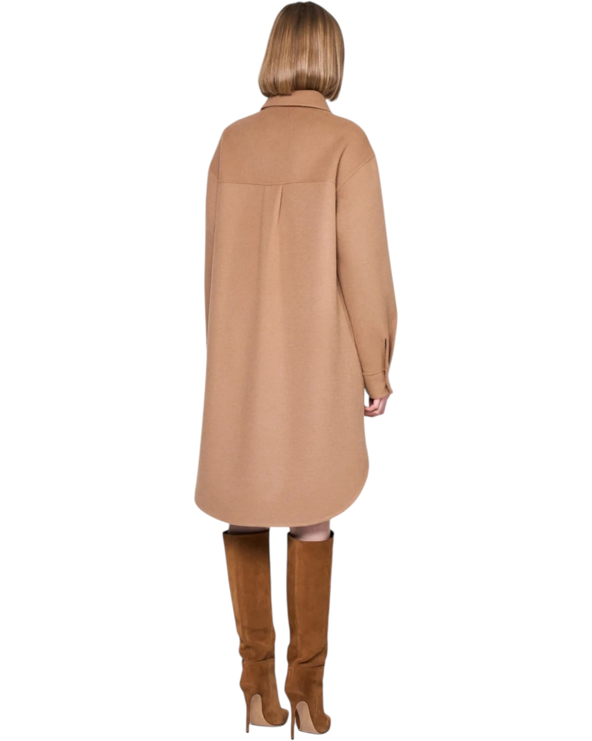 Παλτό στυλ πουκάμισο μακρύ με κουμπιά