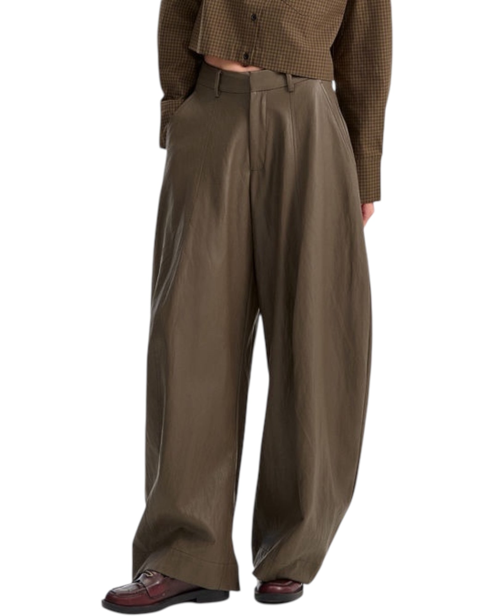 Ψηλόμεσο παντελόνι από συνθετικό δέρμα