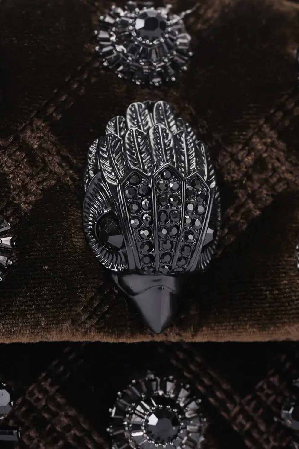 Τσάντα crossbody με κρυστάλλινα διακοσμητικά VELVET MINI KENSINGTON