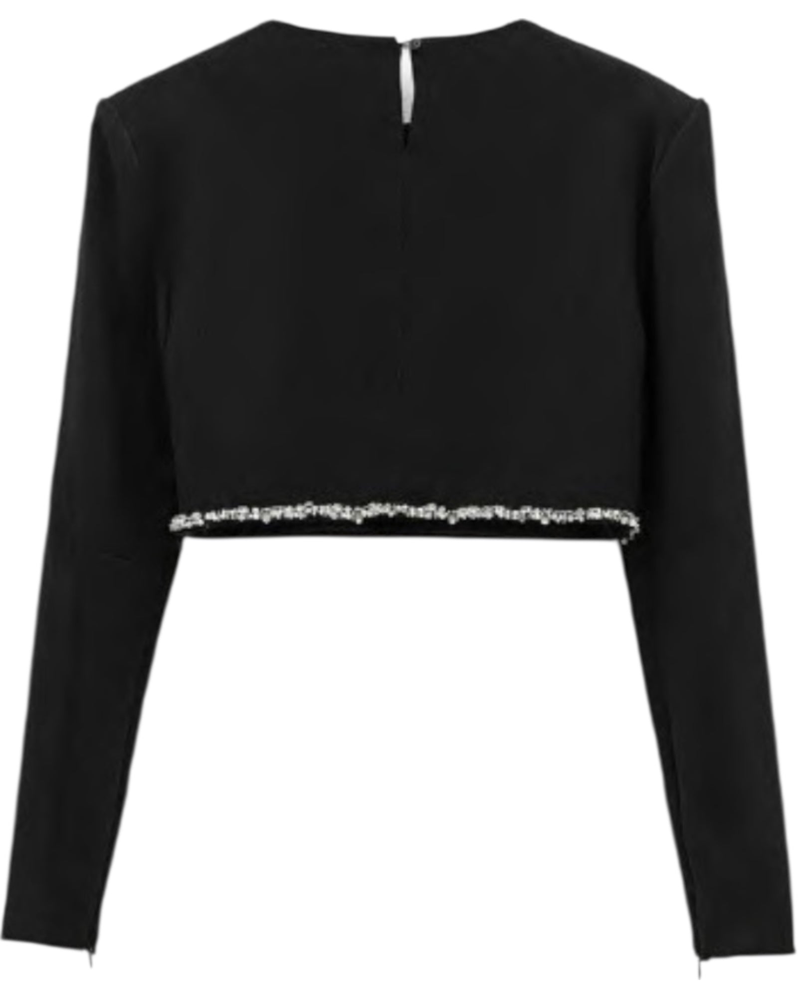 Crop top με λεπτομέρειες στο τελείωμα