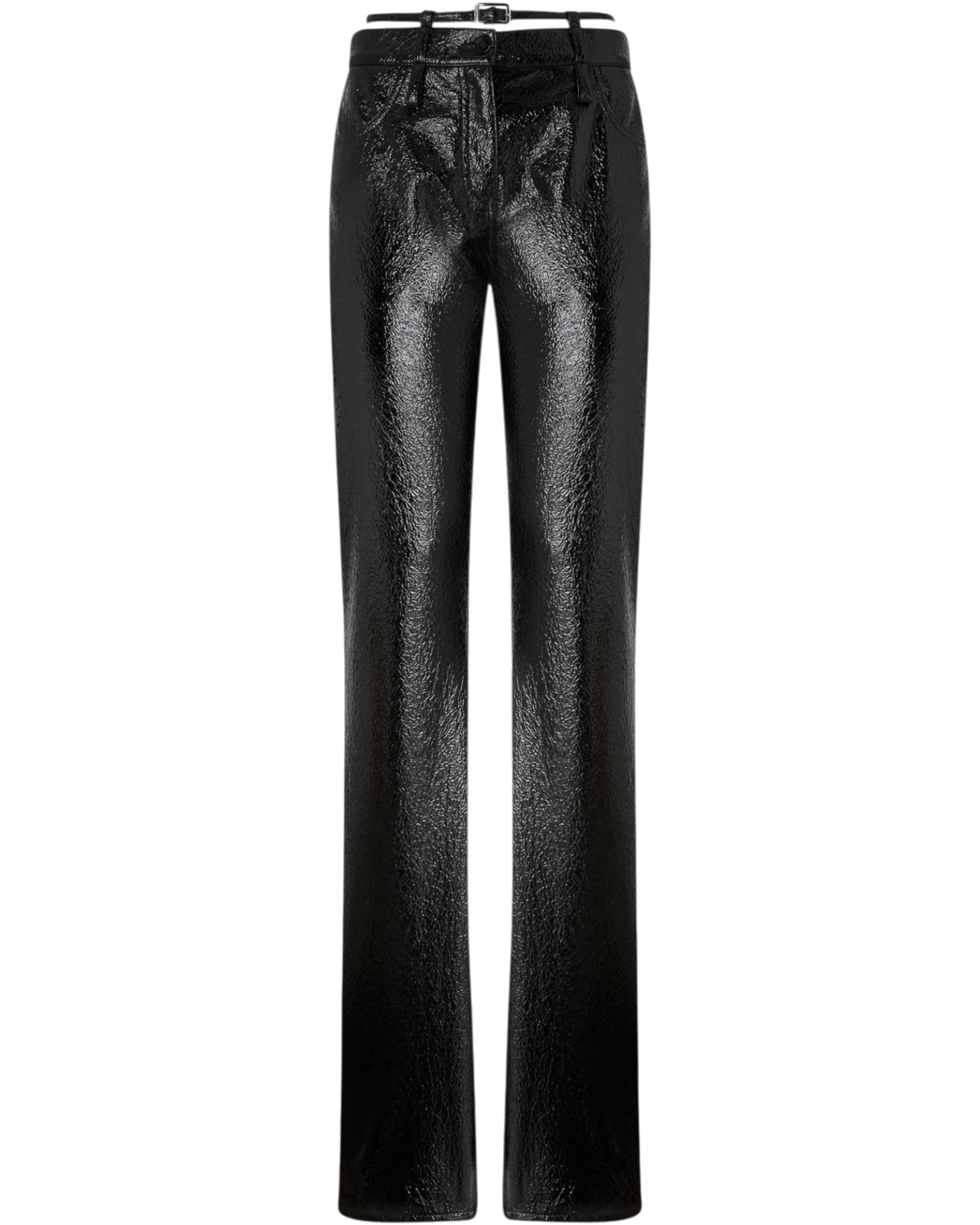 Παντελόνι με γυαλιστερή όψη και ζώνη ROCIO