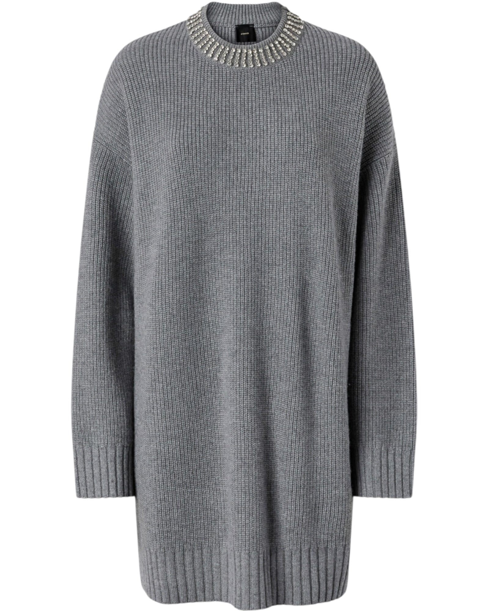 Πλεκτό φόρεμα με λαιμόκοψη με στρας ASK