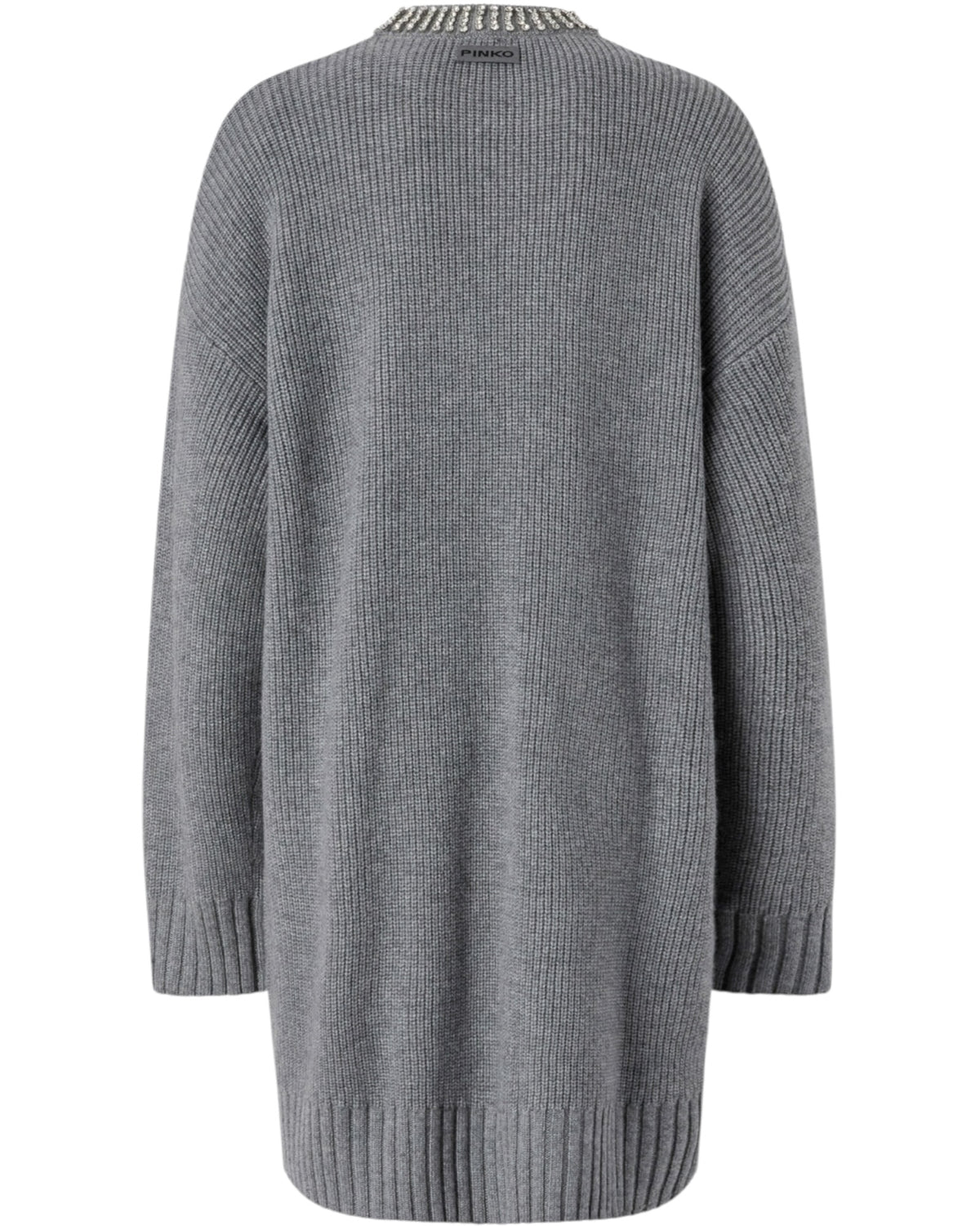 Πλεκτό φόρεμα με λαιμόκοψη με στρας ASK