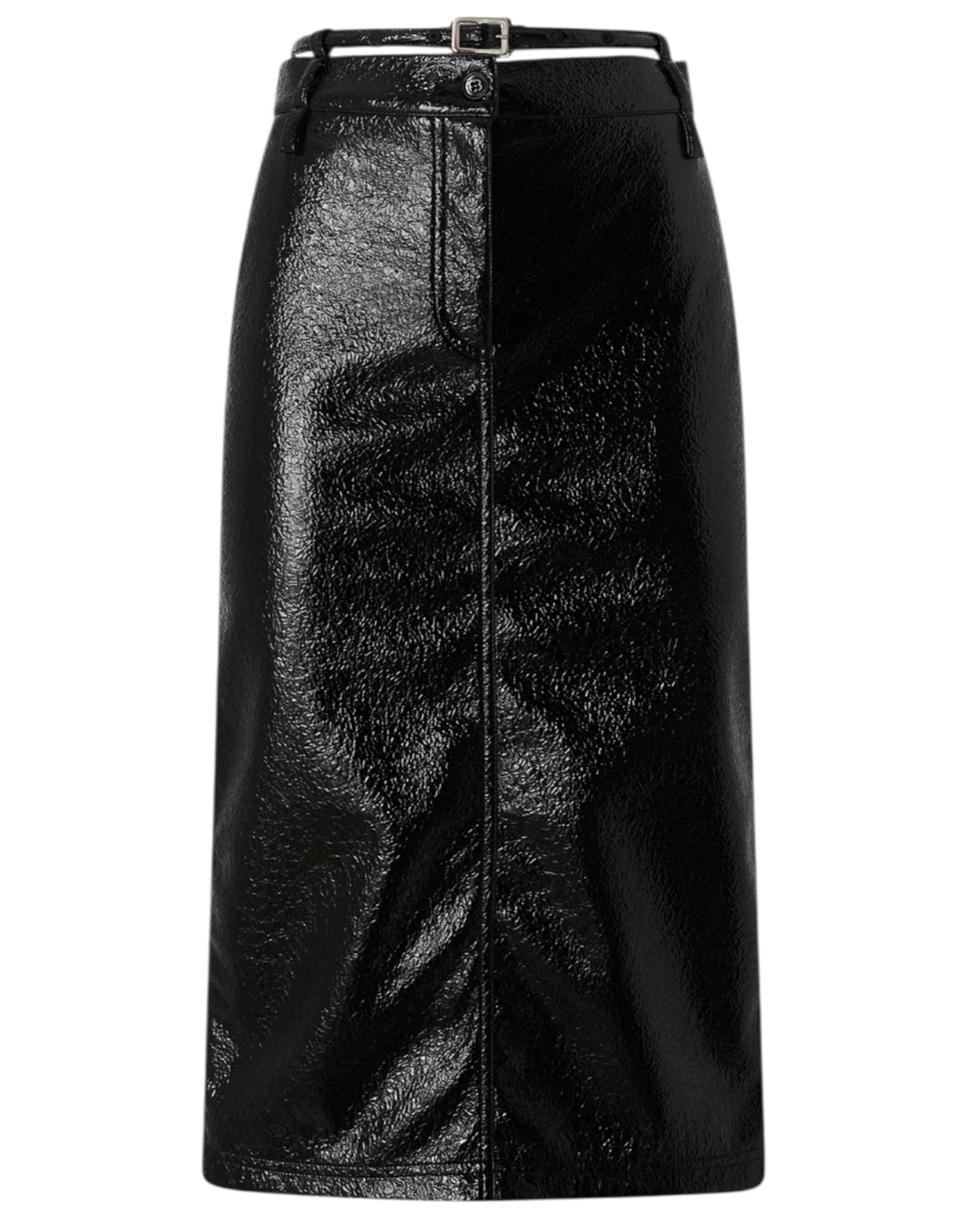 Midi φούστα με γυαλιστερή όψη και ζώνη RAIMUNDA