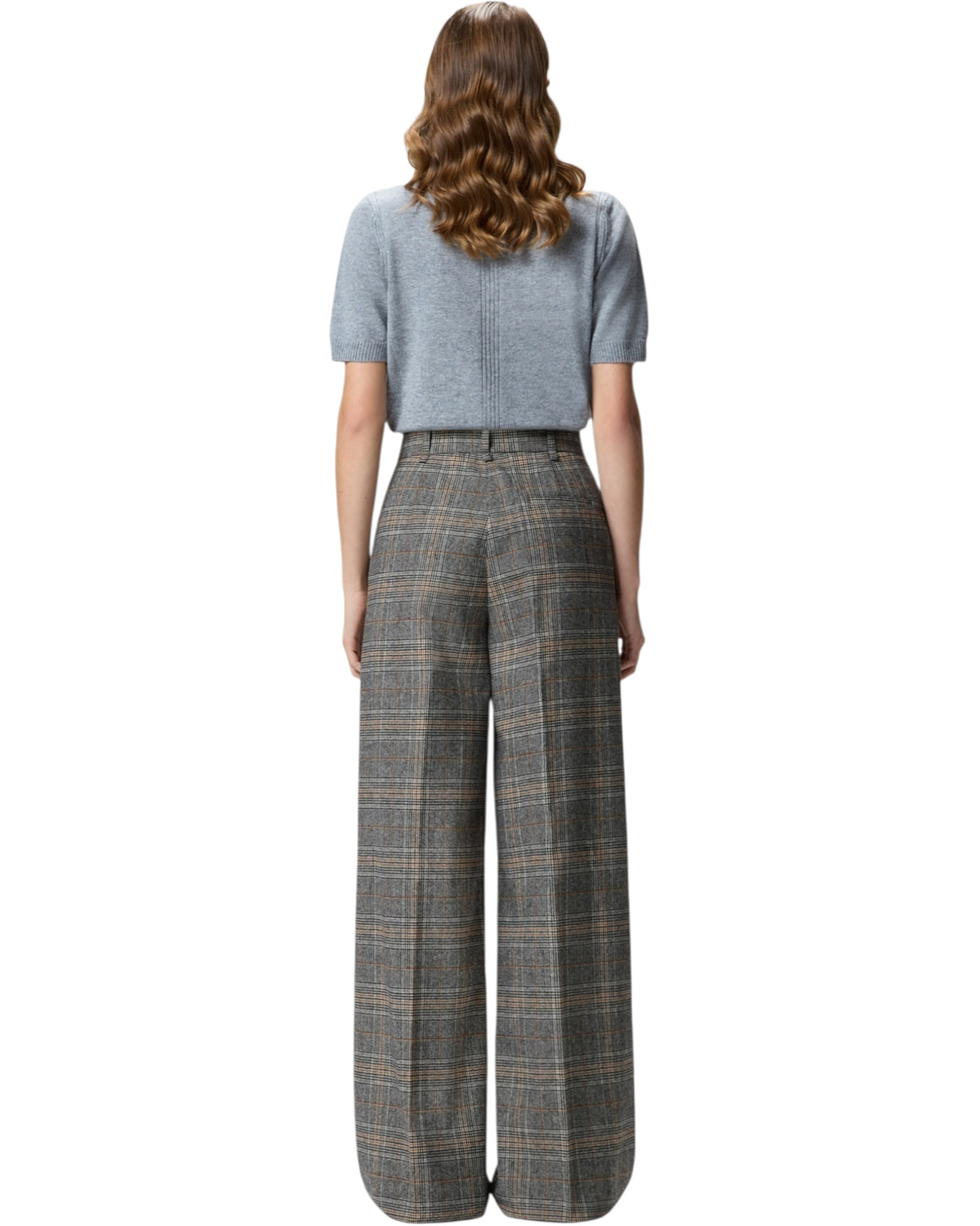 Φαρδύ παντελόνι με καρό μοτίβο BLANCA