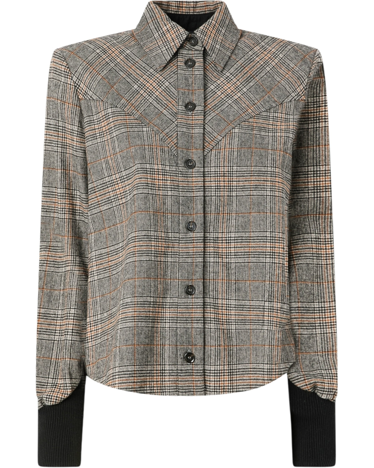 Καρό πουκάμισο με πλεκτές μανσέτες BERTA