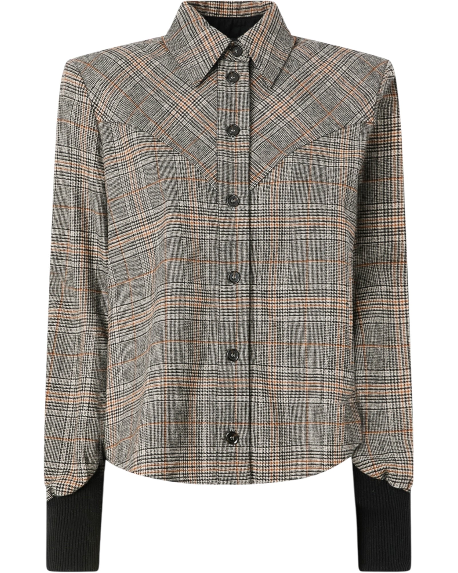 Καρό πουκάμισο με πλεκτές μανσέτες BERTA