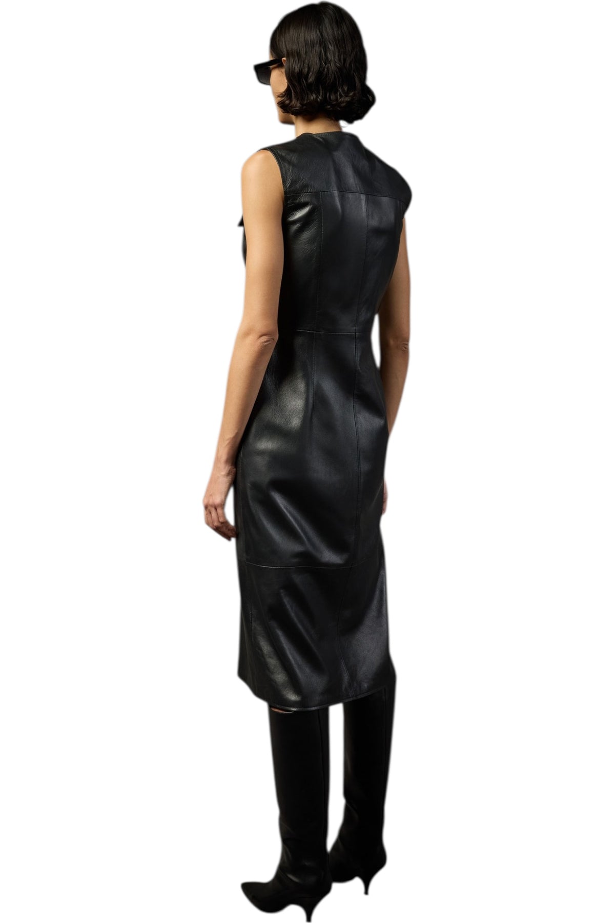 Midi δερμάτινο φόρεμα SAPHIRA