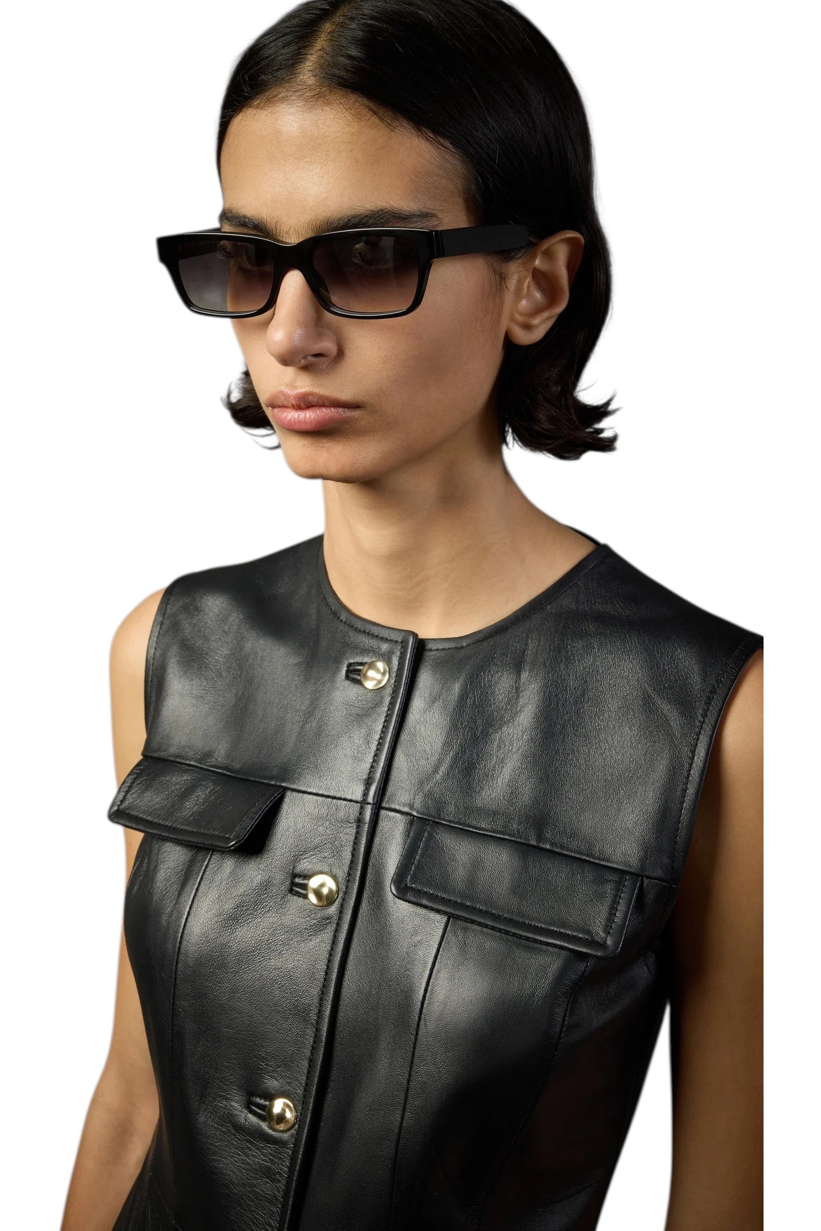 Midi δερμάτινο φόρεμα SAPHIRA