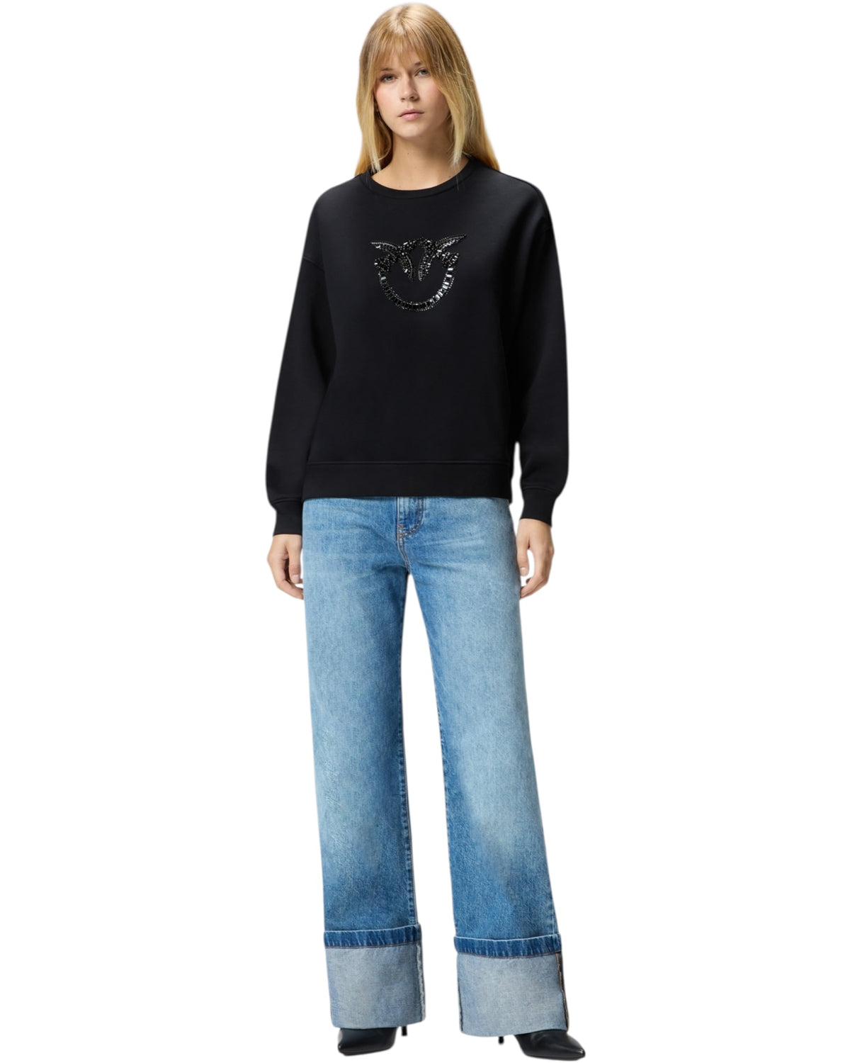 Φούτερ με κέντημα και κοσμήματα Love Birds NELLY