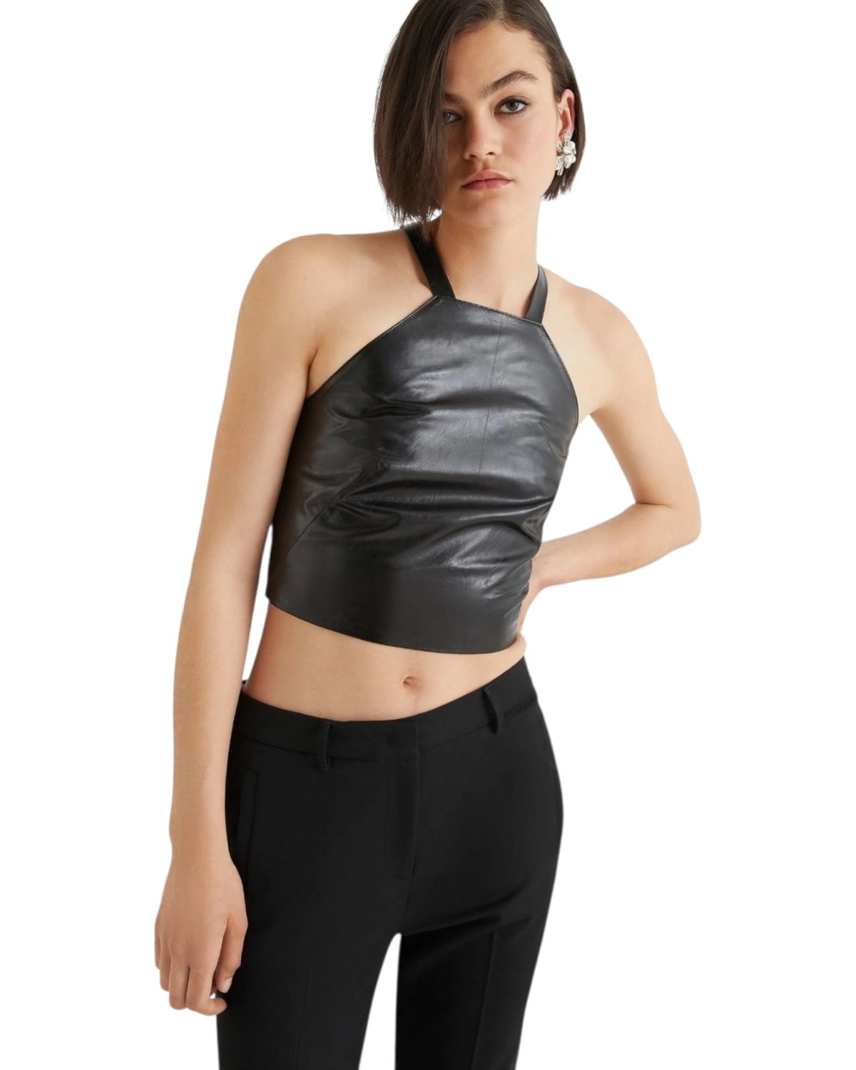 Αμάνικο τοπ από δέρμα DUERO