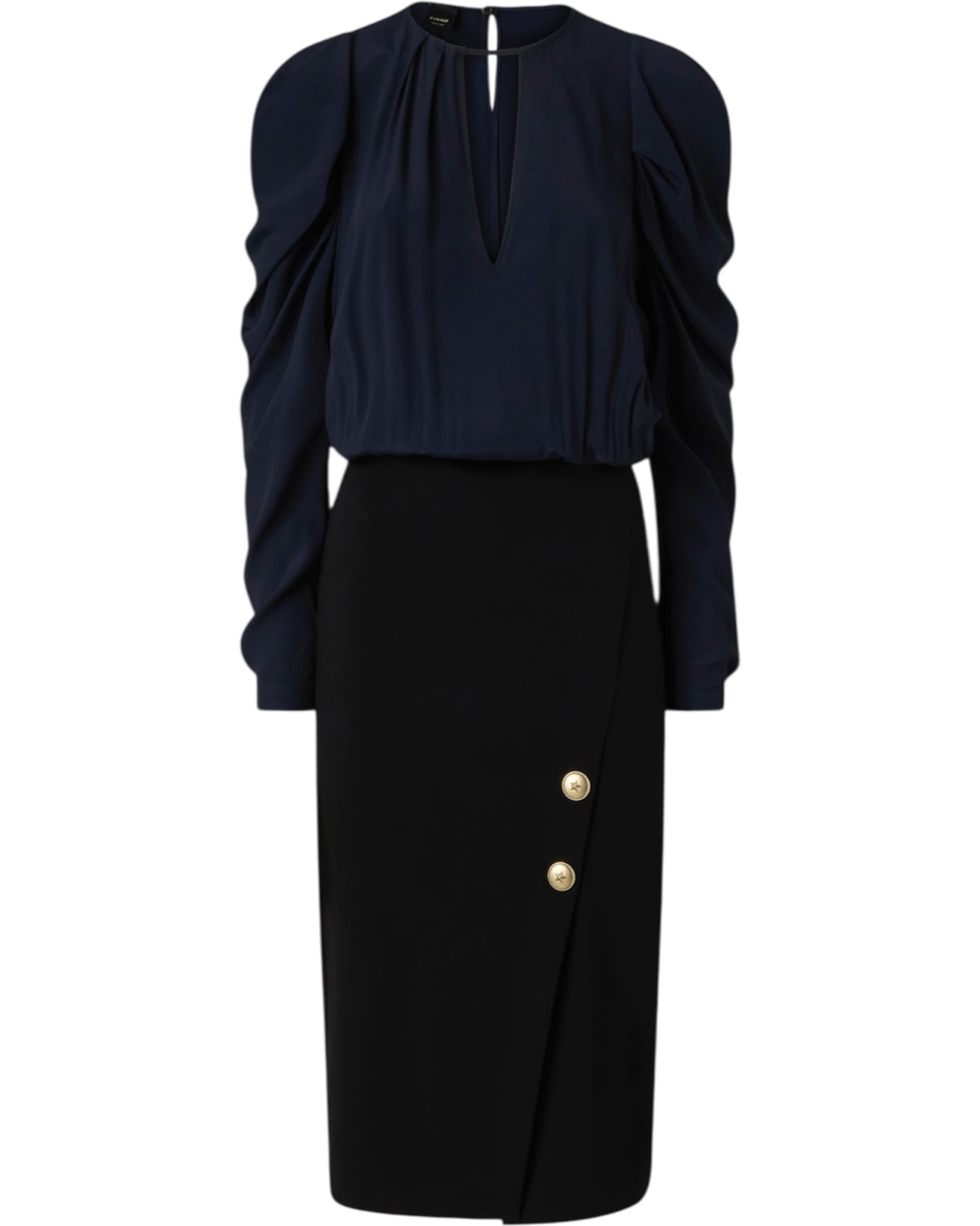 Μεσάτο φόρεμα από δύο διαφορετικά υφάσματα OMELETTE