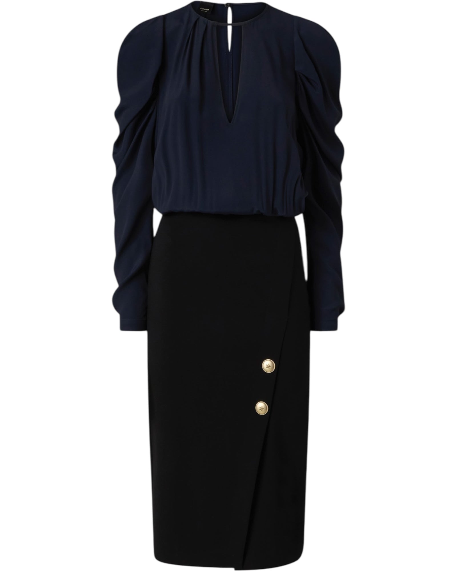 Μεσάτο φόρεμα από δύο διαφορετικά υφάσματα OMELETTE