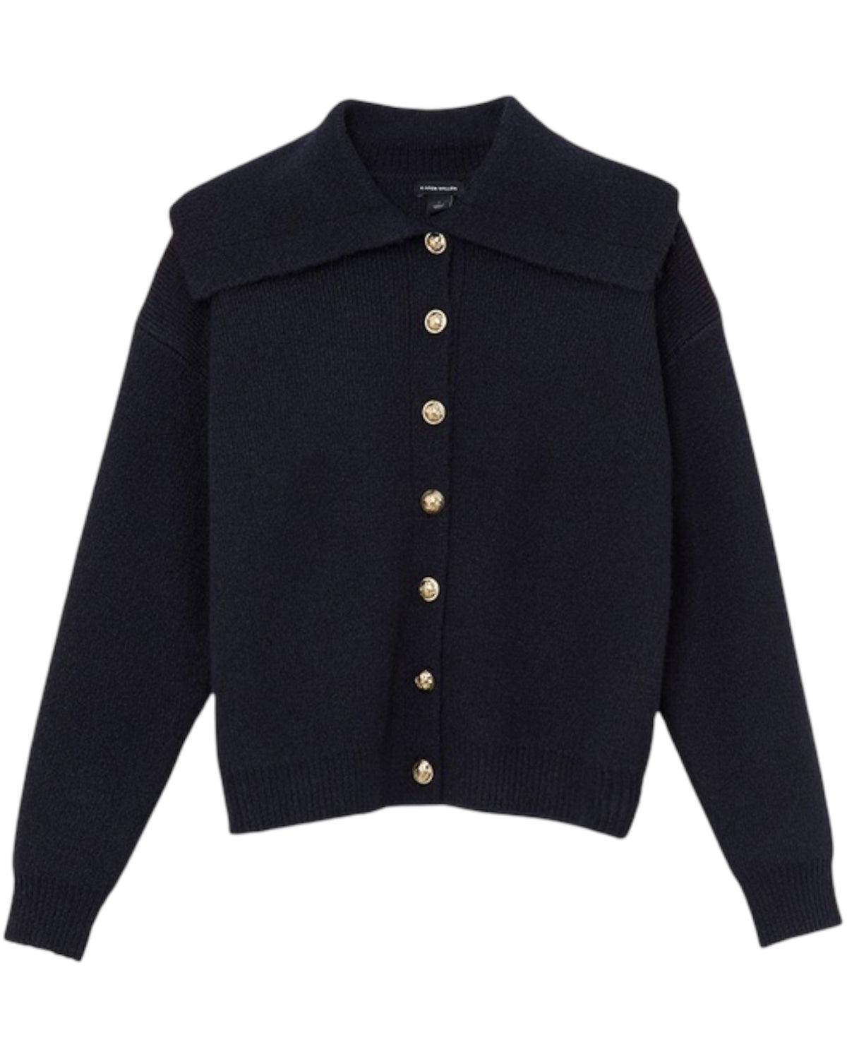 Ζακέτα με φαρδύ γιακά και μεταλλικά κουμπιά