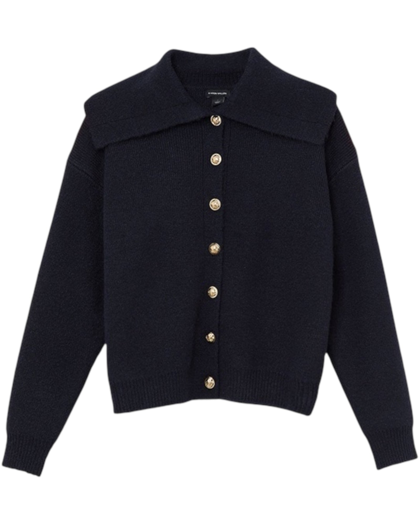 Ζακέτα με φαρδύ γιακά και μεταλλικά κουμπιά