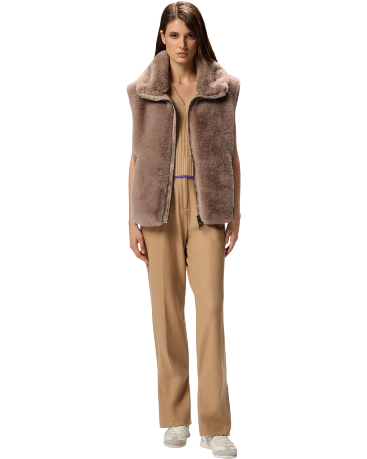 Γιλέκο από συνθετική γούνα με φερμουάρ DEYN