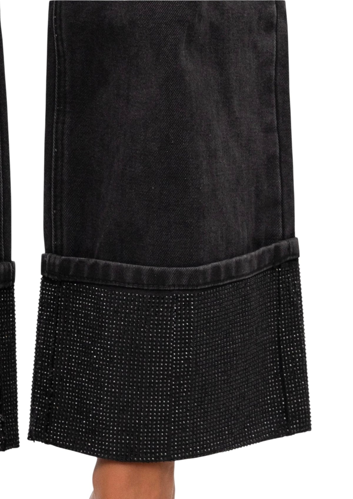 Τζιν παντελόνι με στρας στο τελείωμα