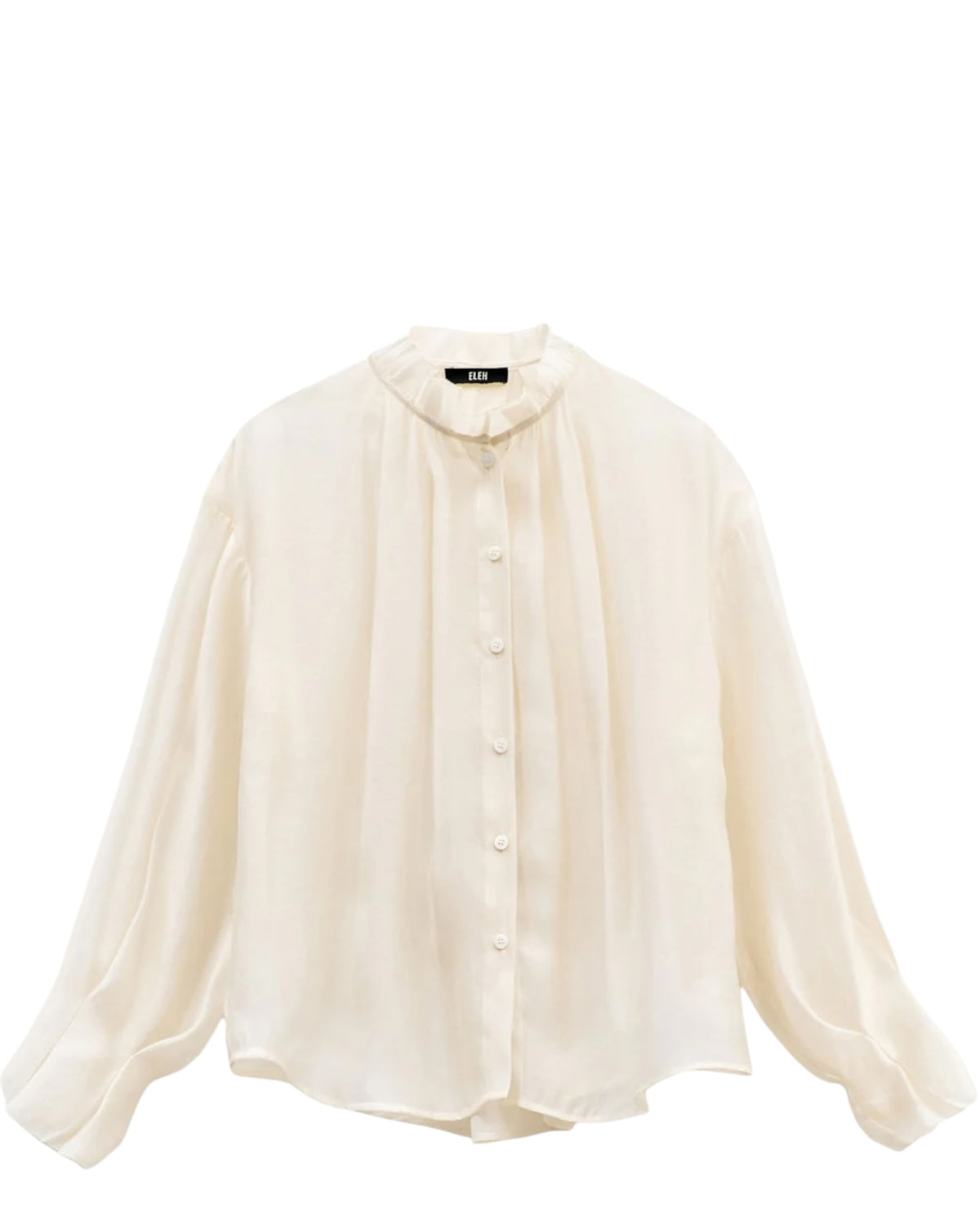 Πουκάμισο με ψηλό ντεκολτέ διακοσμημένο με βολάν