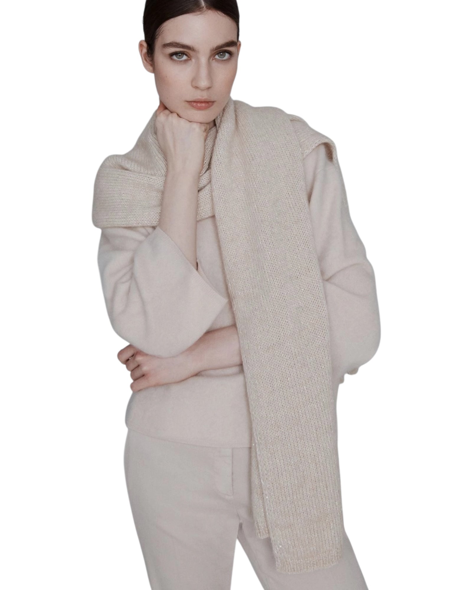 Κασκόλ με πούλιες από μείγμα κασμίρ COPPA