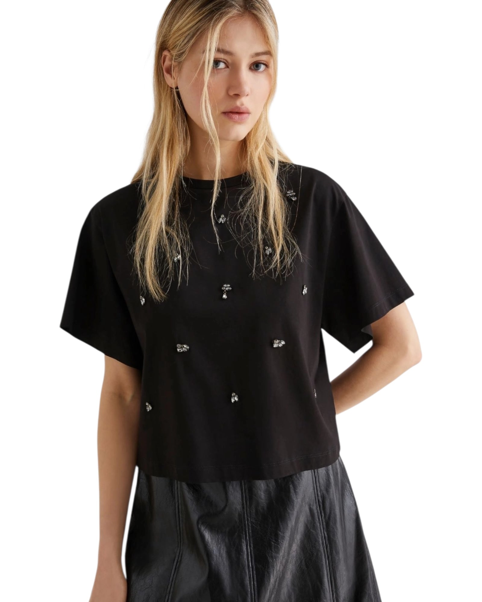 Κοντό μπλουζάκι με κρυστάλλους ARNALDO