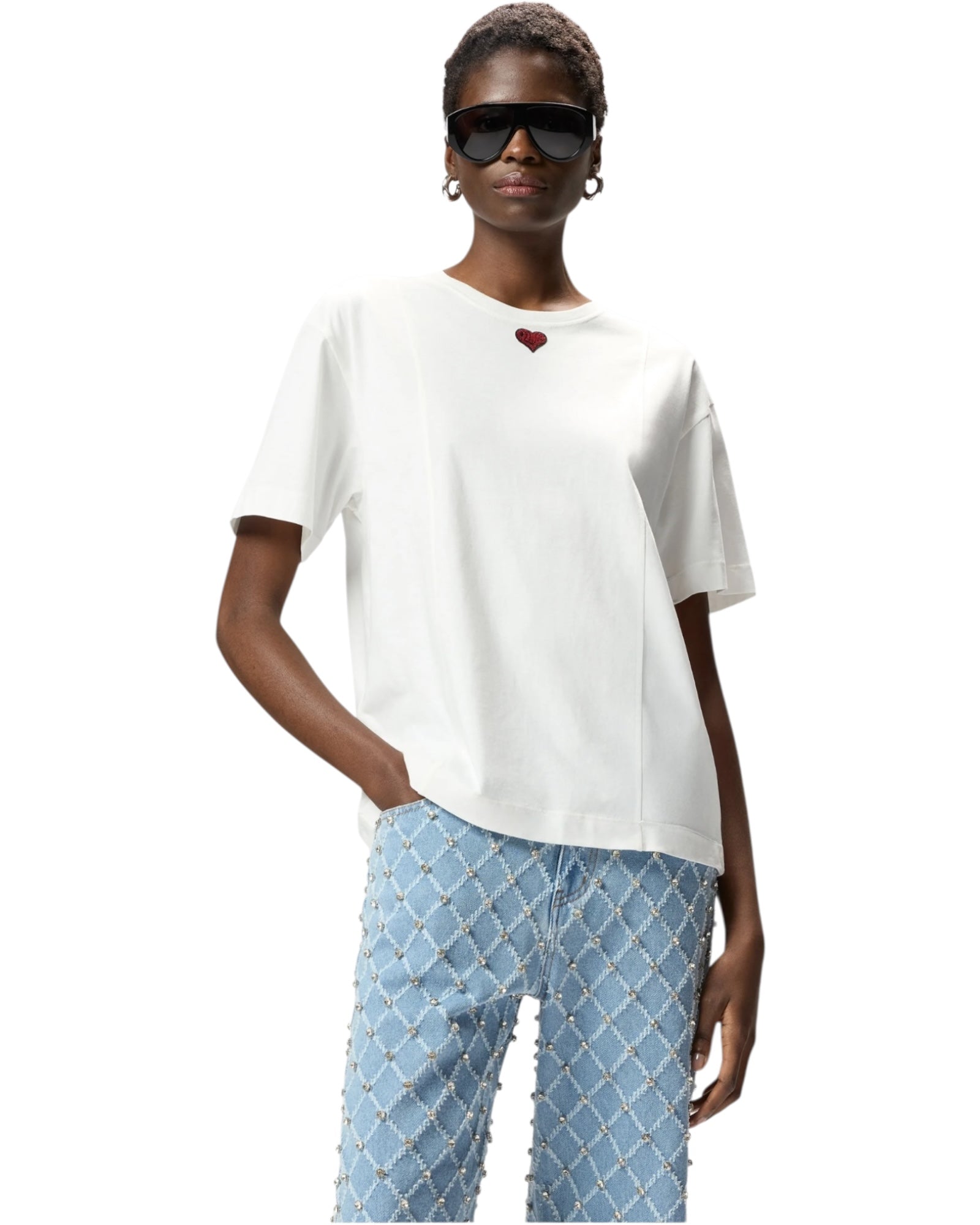 Μπλούζα με κέντημα σε σχήμα καρδιάς TORTINO