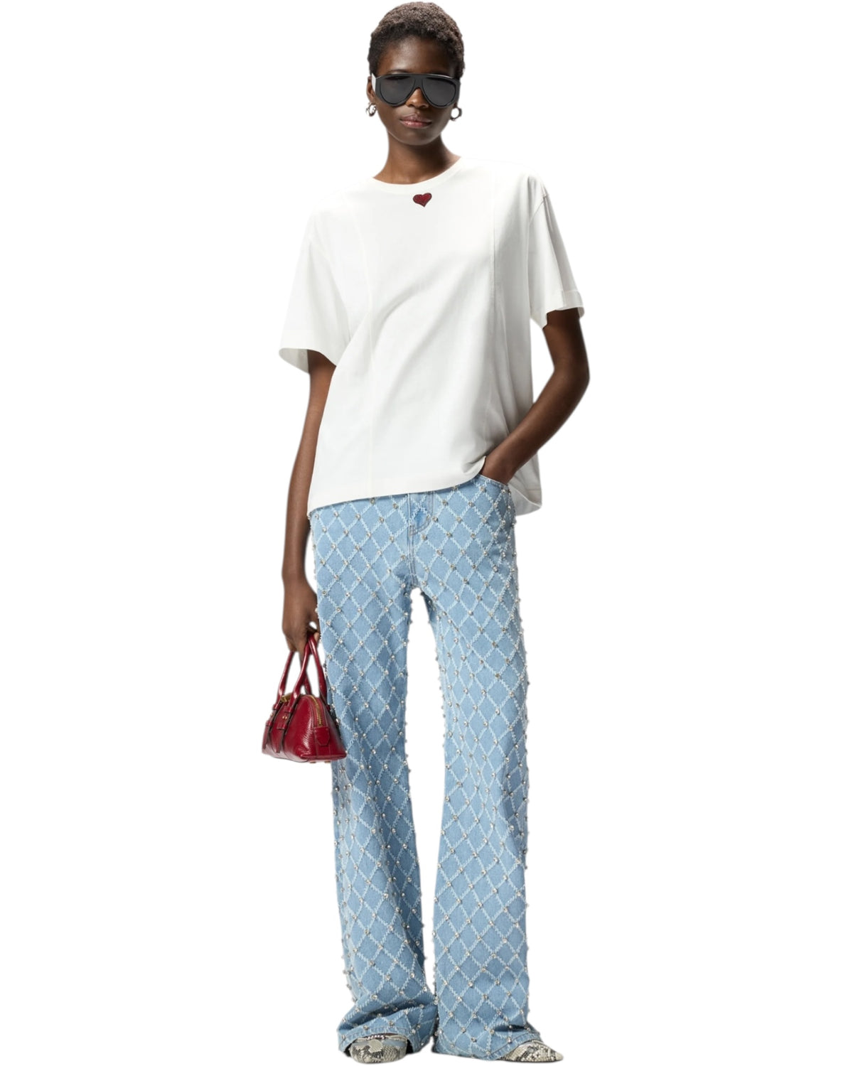 Μπλούζα με κέντημα σε σχήμα καρδιάς TORTINO