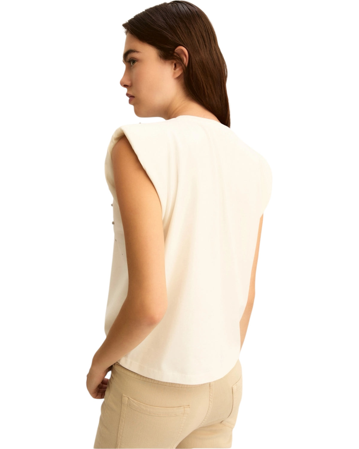 Αμάνικο μπλουζάκι με κρυστάλλους EMMUTOPIA