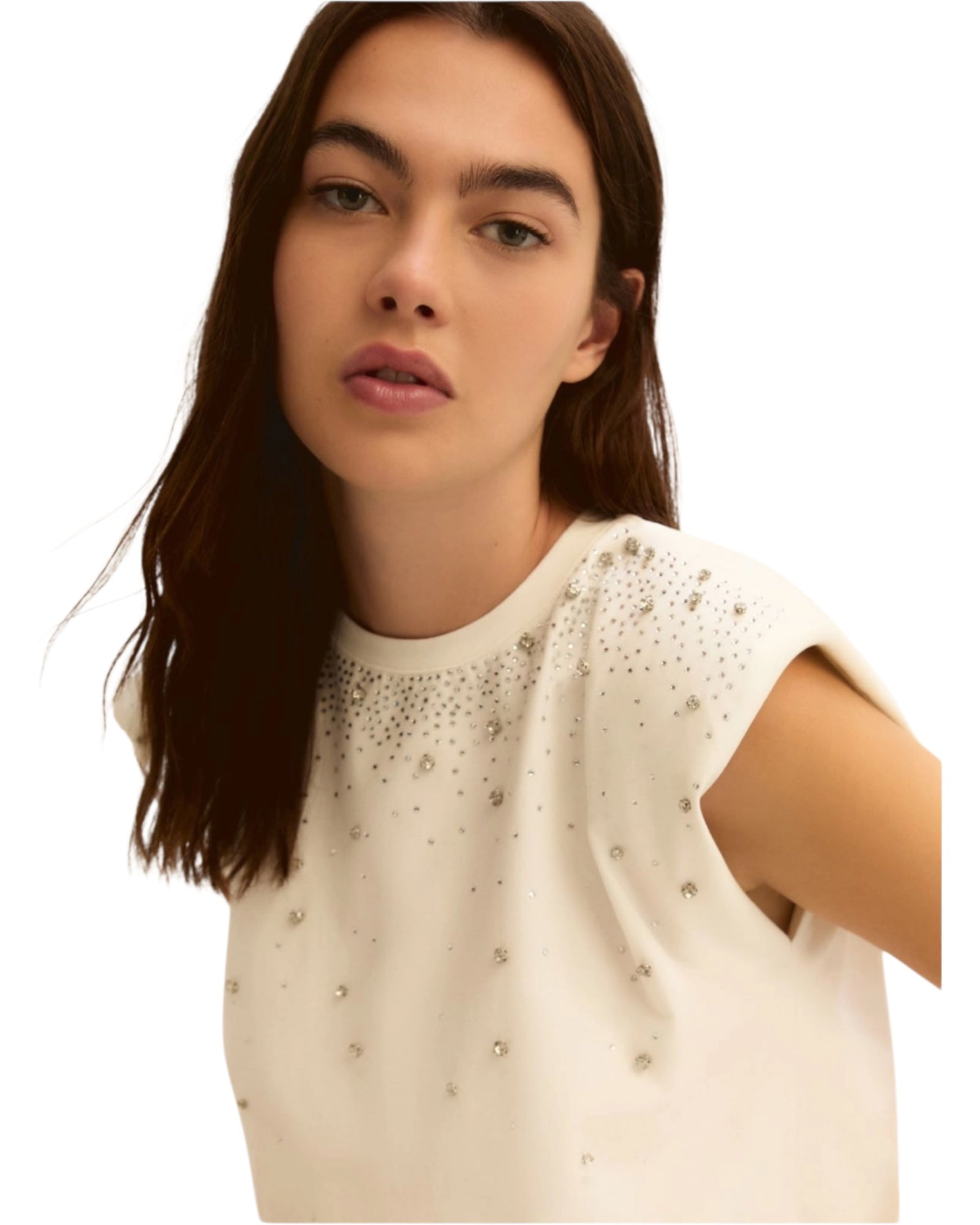 Αμάνικο μπλουζάκι με κρυστάλλους EMMUTOPIA