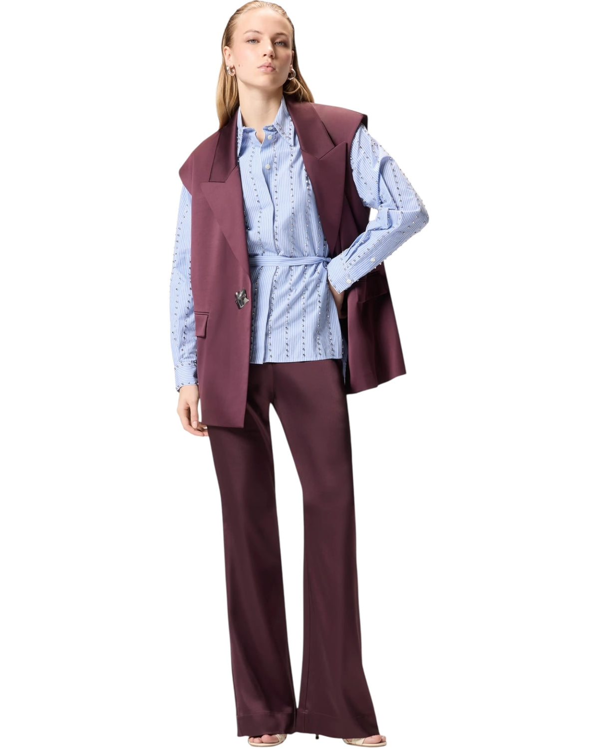 Ριγέ πουκάμισο με στρας CARLEY