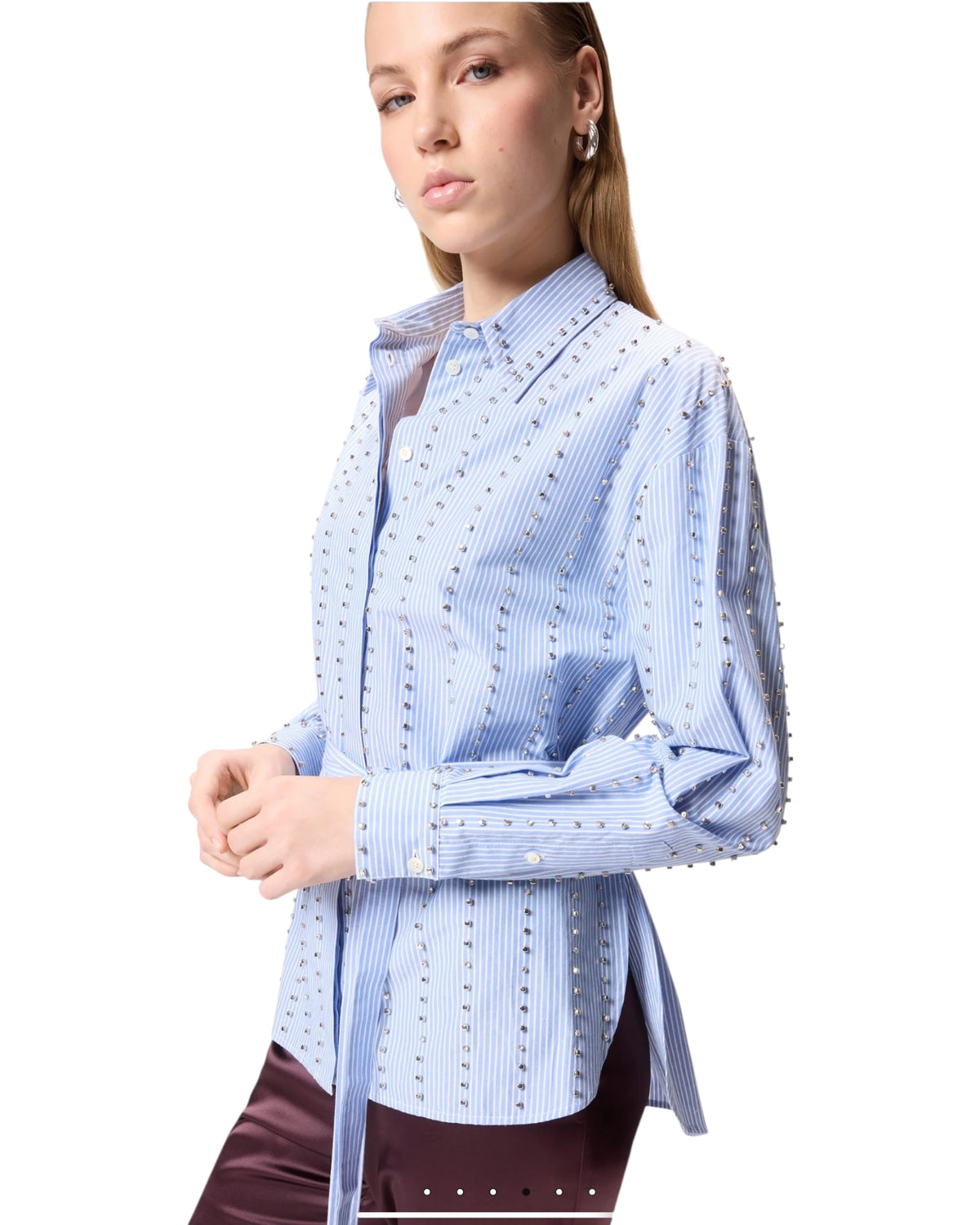 Ριγέ πουκάμισο με στρας CARLEY