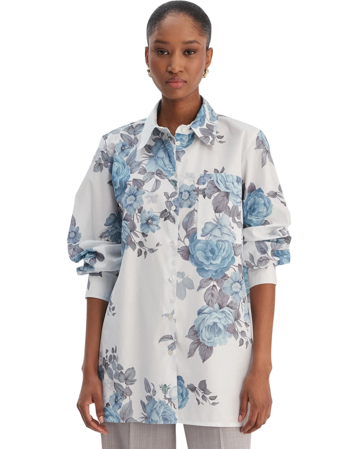 Πουκάμισο με στάμπα λουλούδια MLLAMICI