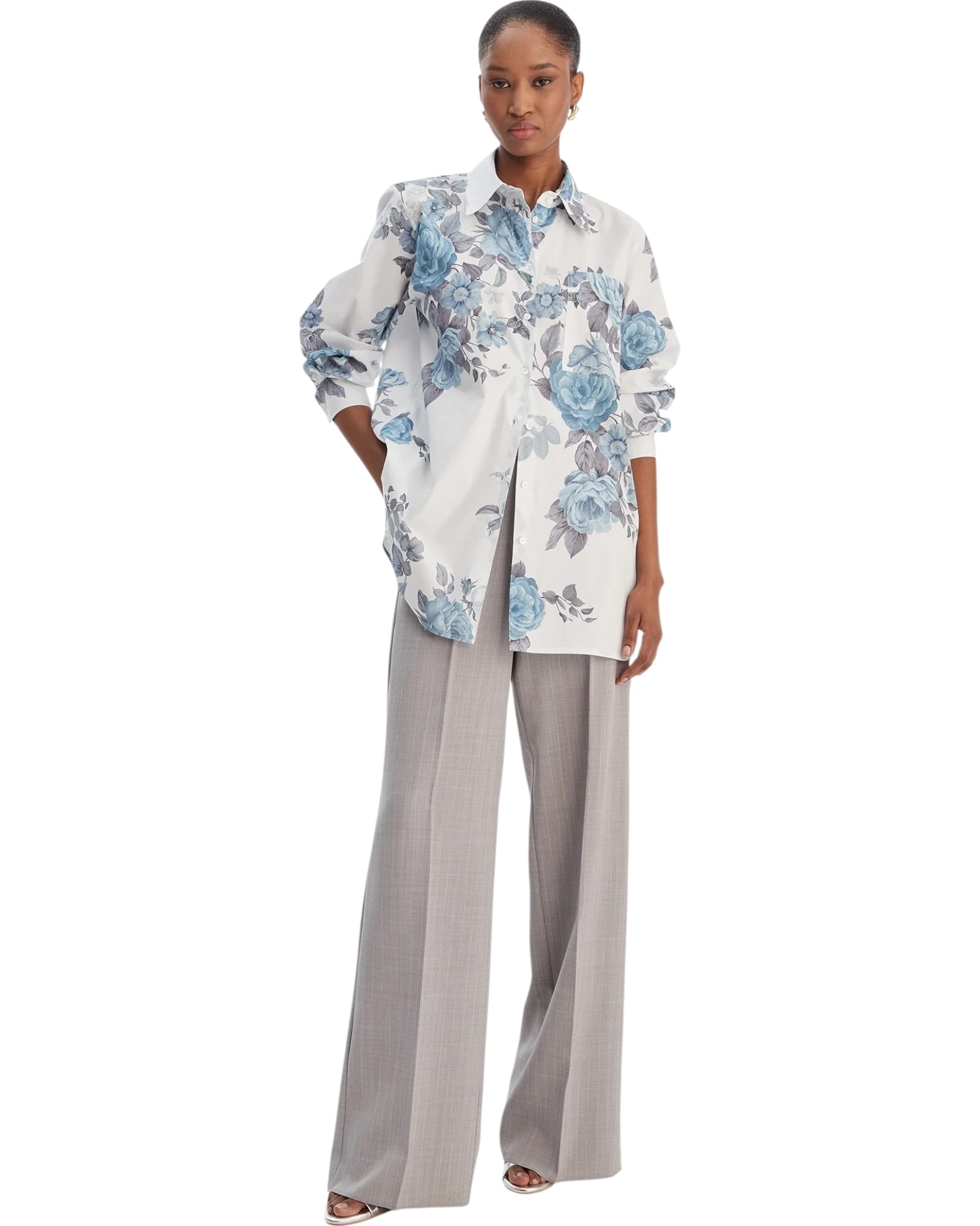 Πουκάμισο με στάμπα λουλούδια MLLAMICI