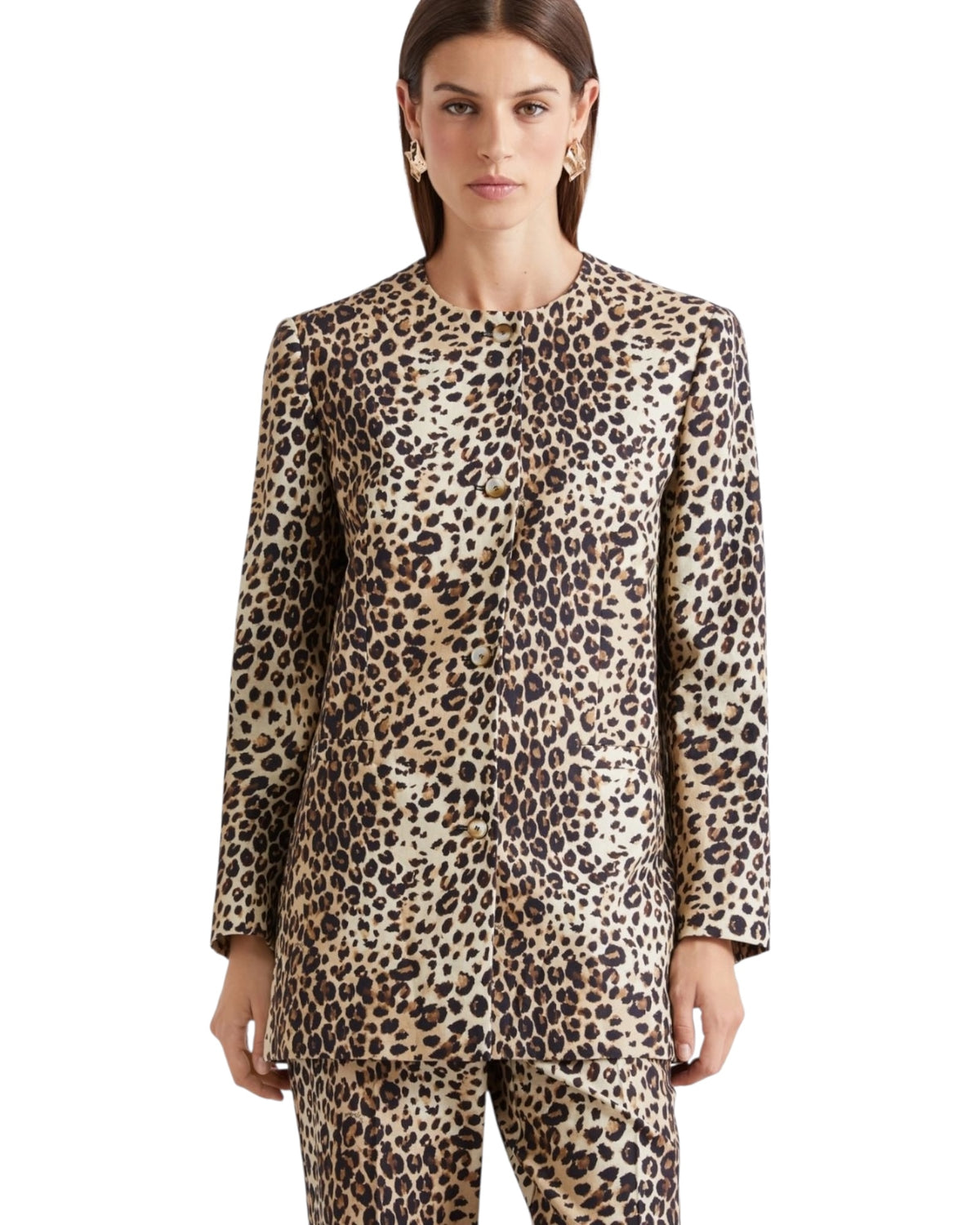 Σακάκι λινό χωρίς γιακά MLSCABINA