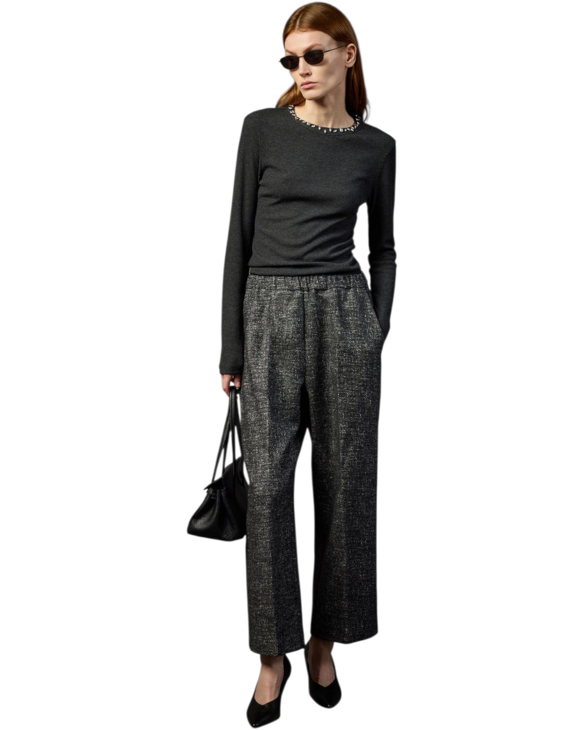 Πλεκτό μπλουζάκι με διακοσμητικές λεπτομέρειες SWAMI