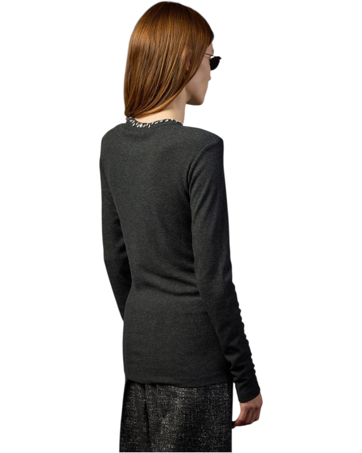 Πλεκτό μπλουζάκι με διακοσμητικές λεπτομέρειες SWAMI