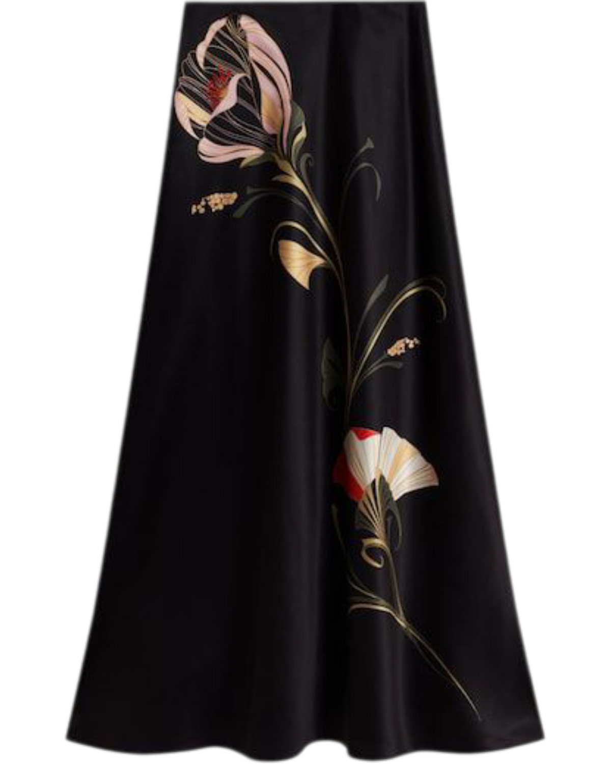 Φούστα Midi με στάμπα και λοξή κοπή SALIRA