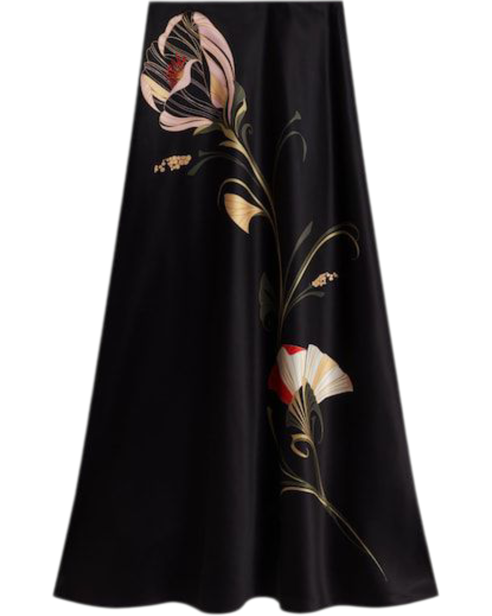 Φούστα Midi με στάμπα και λοξή κοπή SALIRA