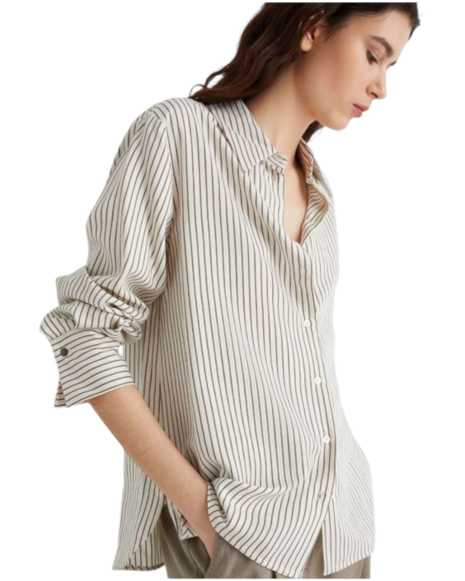 Πουκάμισο από twill με λεπτή ρίγα REPERTO