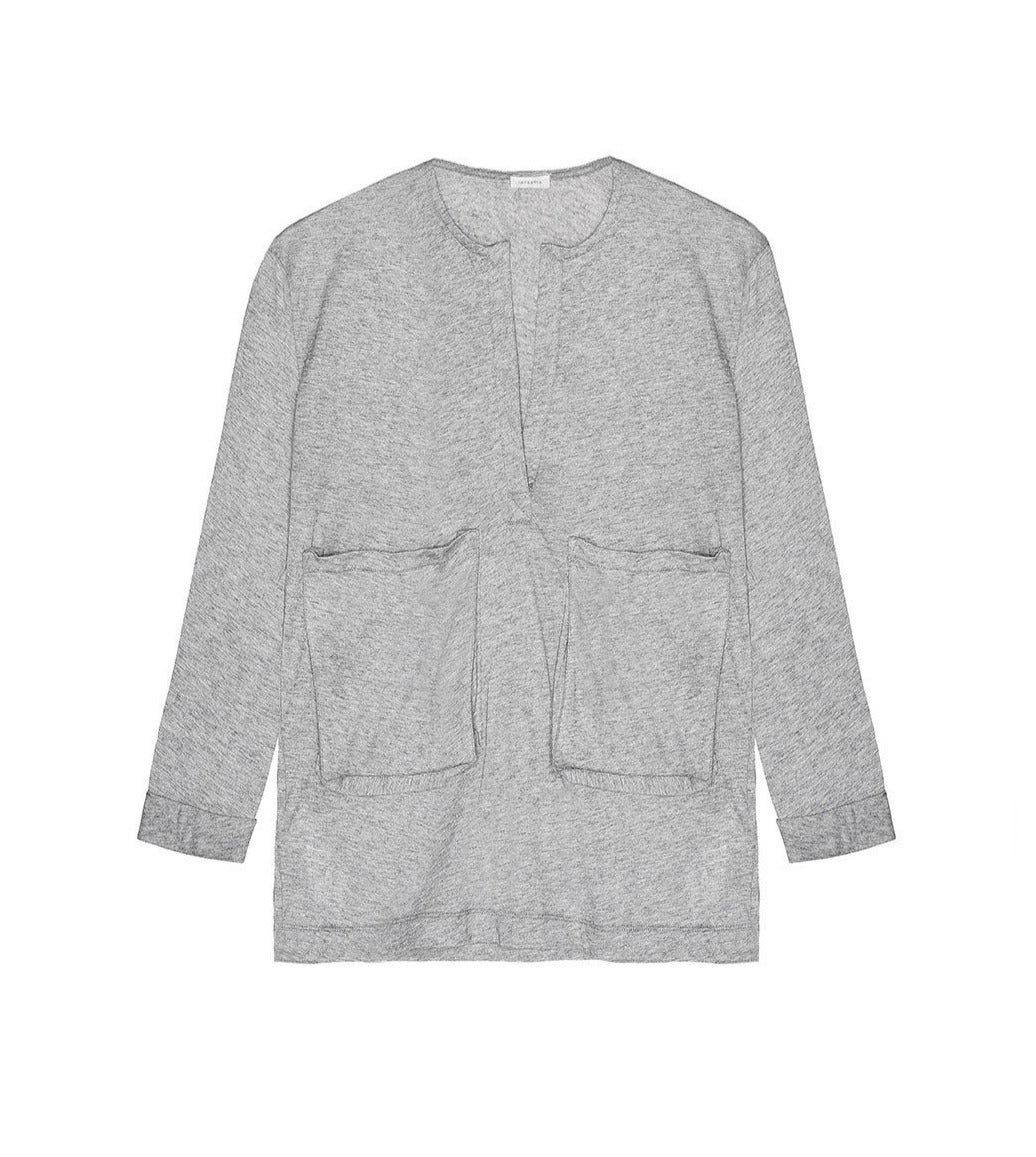 Cotton and wool maxi pockets T-shirt απο INTROPIA - POSH MARKET